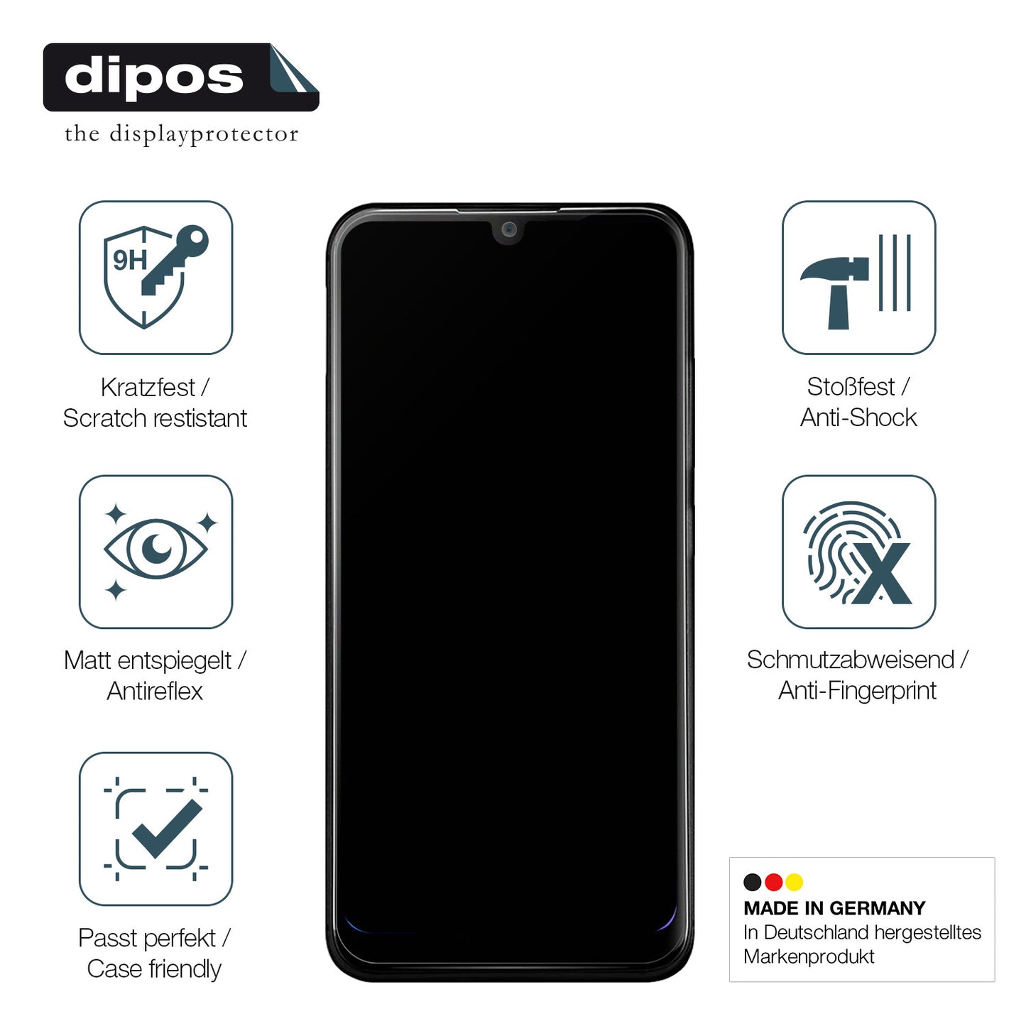 Displayschutz hergestellt in Deutschland, höchste Qualität made in Germany