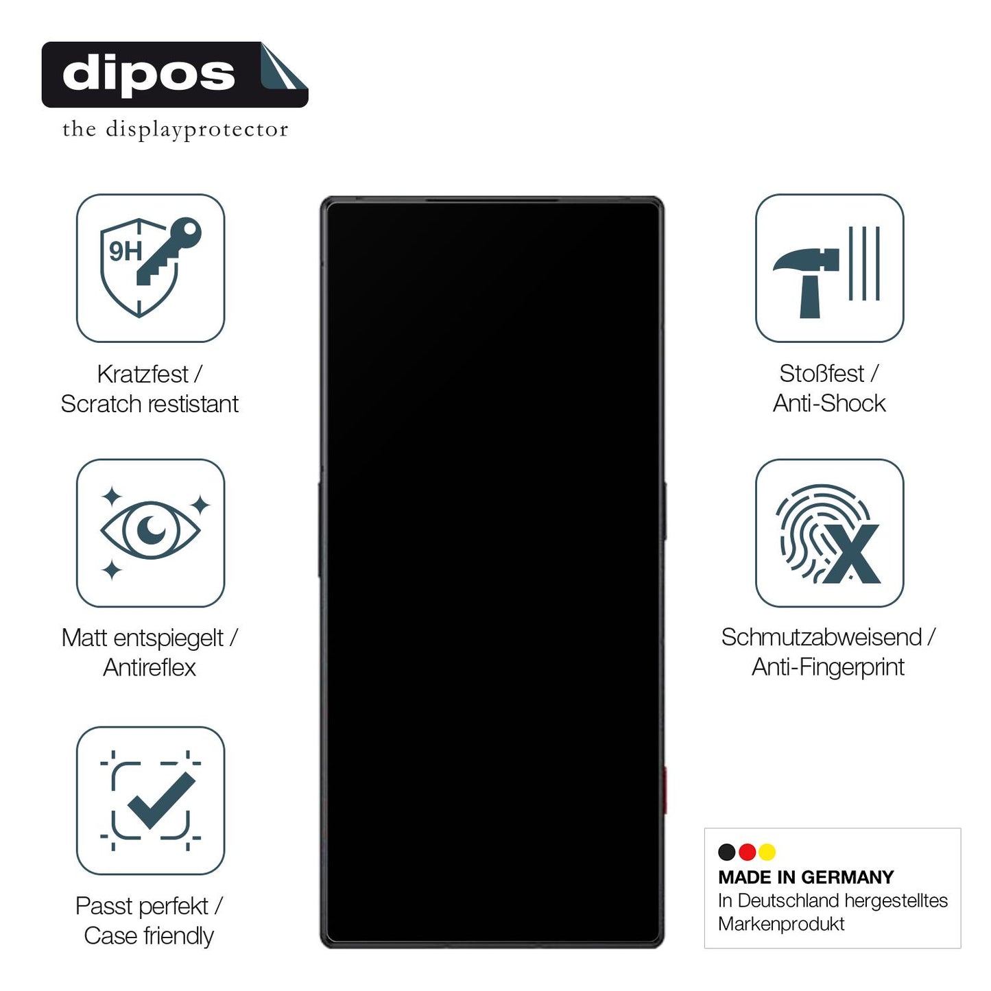 Displayschutz hergestellt in Deutschland, höchste Qualität made in Germany