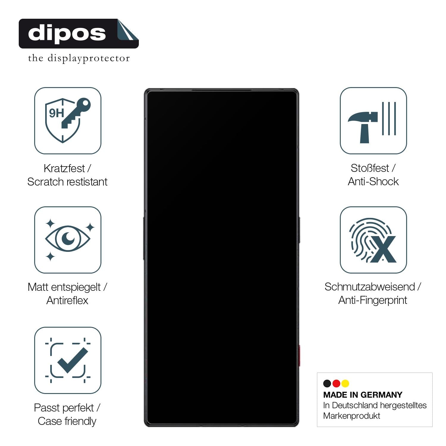 Displayschutz hergestellt in Deutschland, höchste Qualität made in Germany