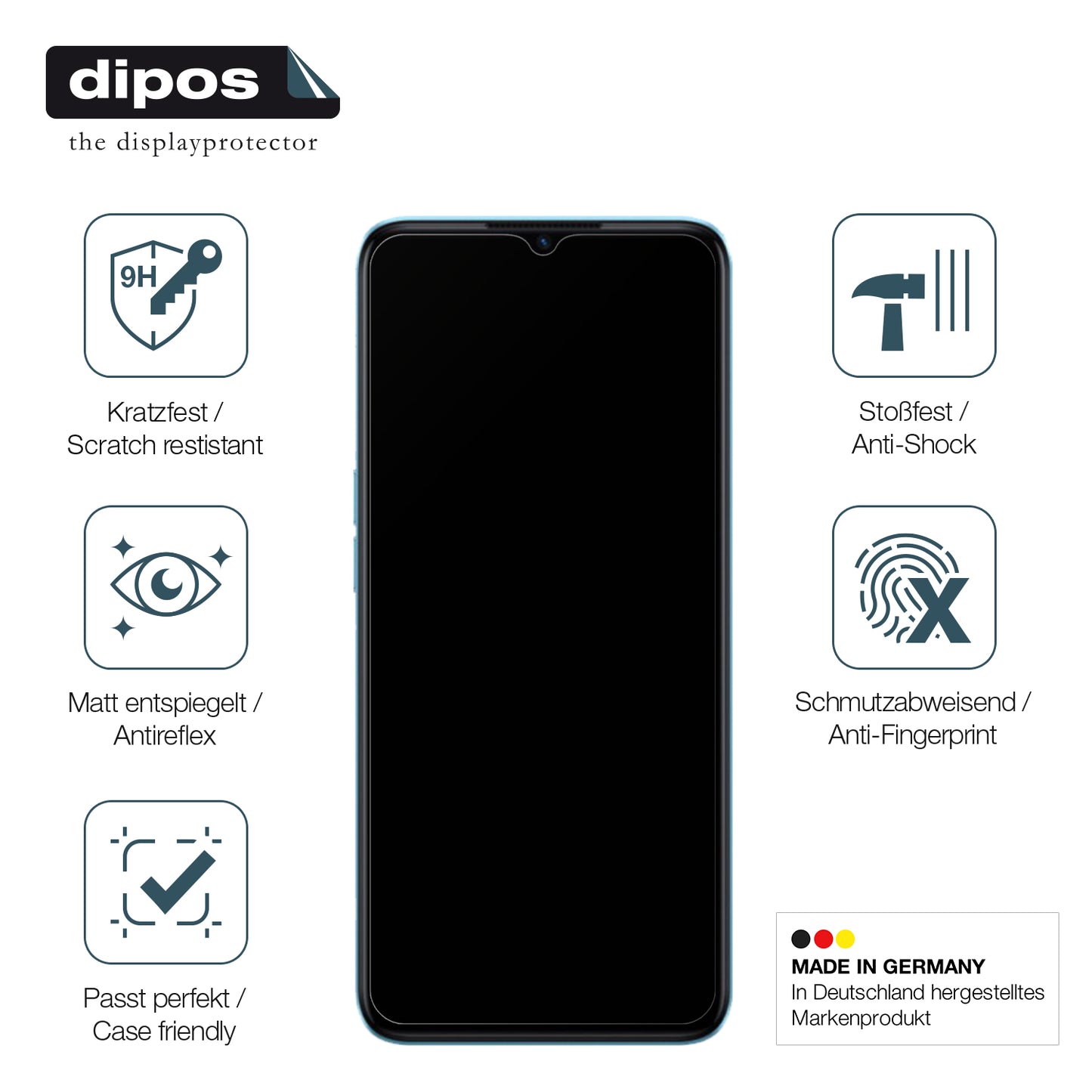 Displayschutz hergestellt in Deutschland, höchste Qualität made in Germany