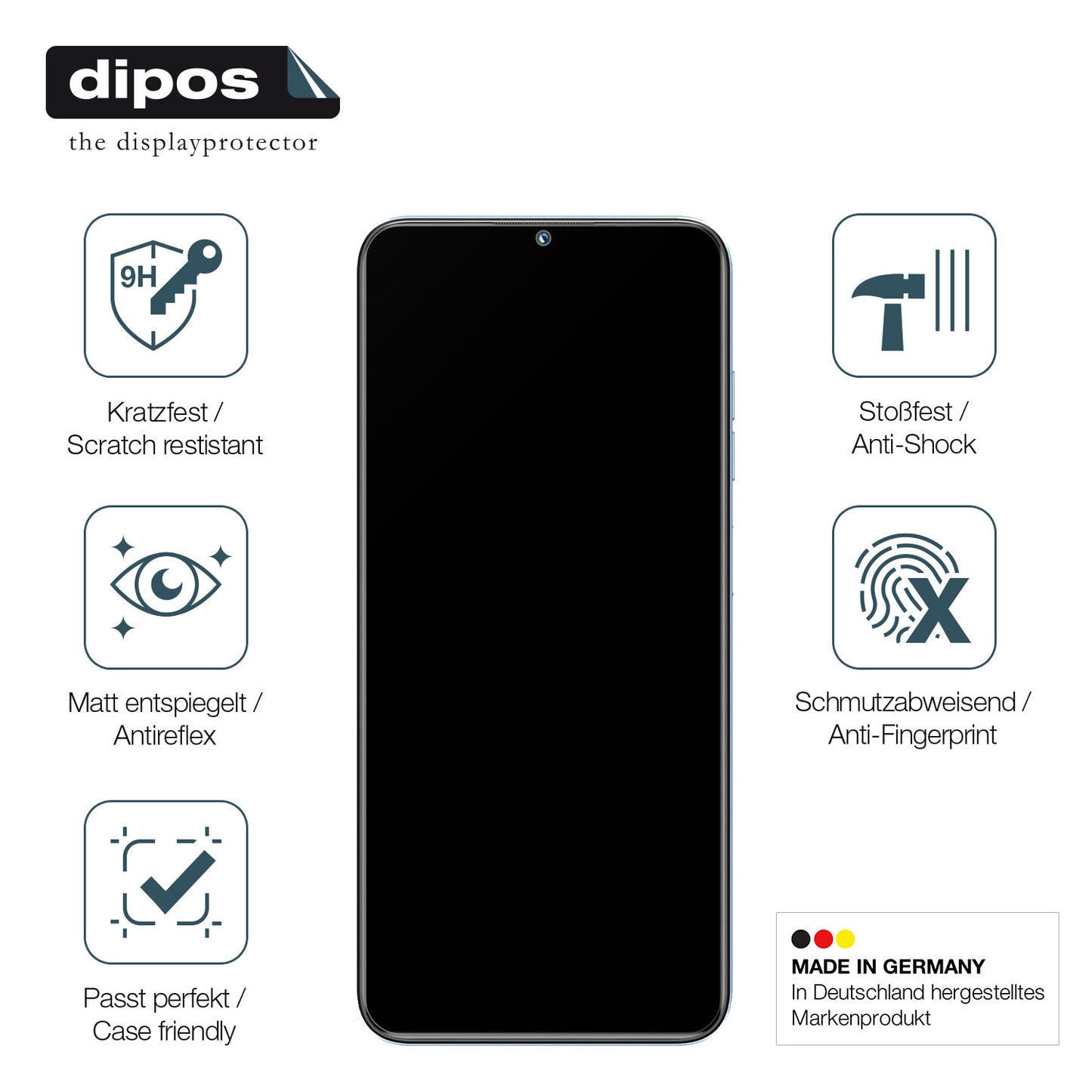 Displayschutz hergestellt in Deutschland, höchste Qualität made in Germany