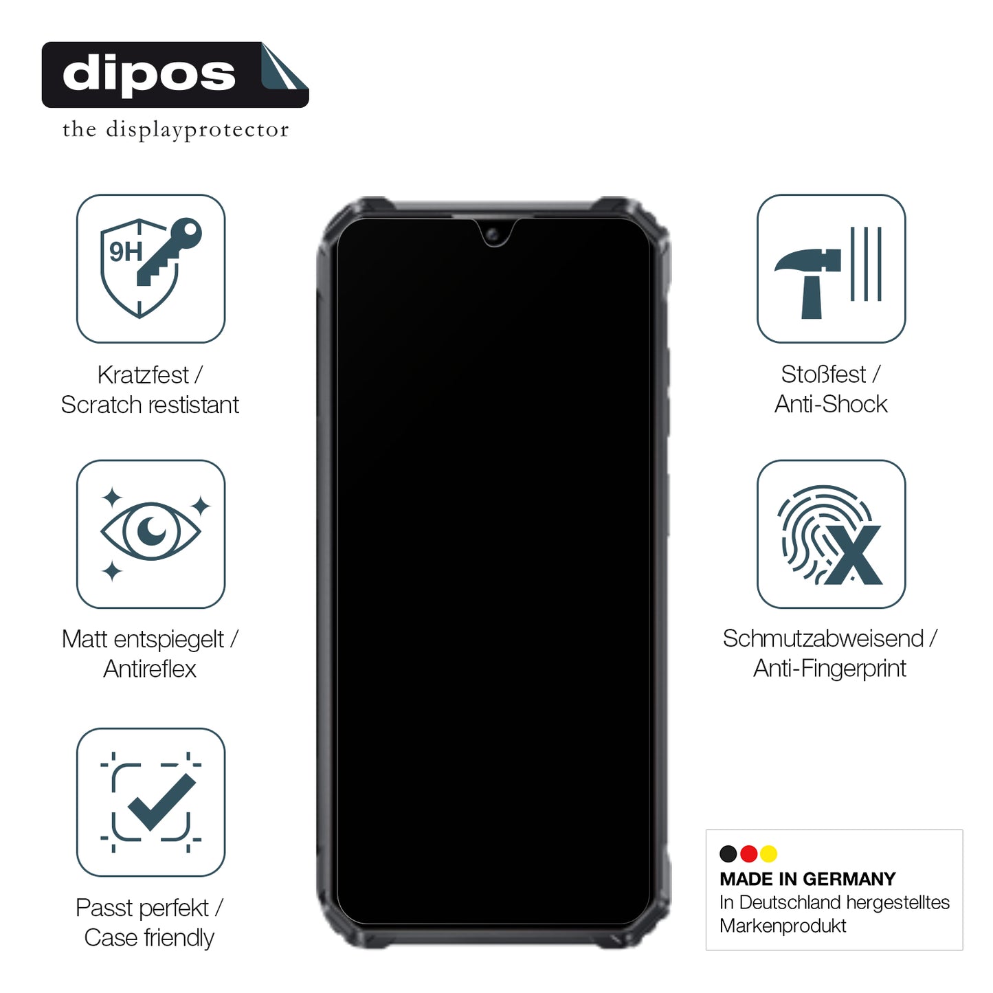 Displayschutz hergestellt in Deutschland, höchste Qualität made in Germany