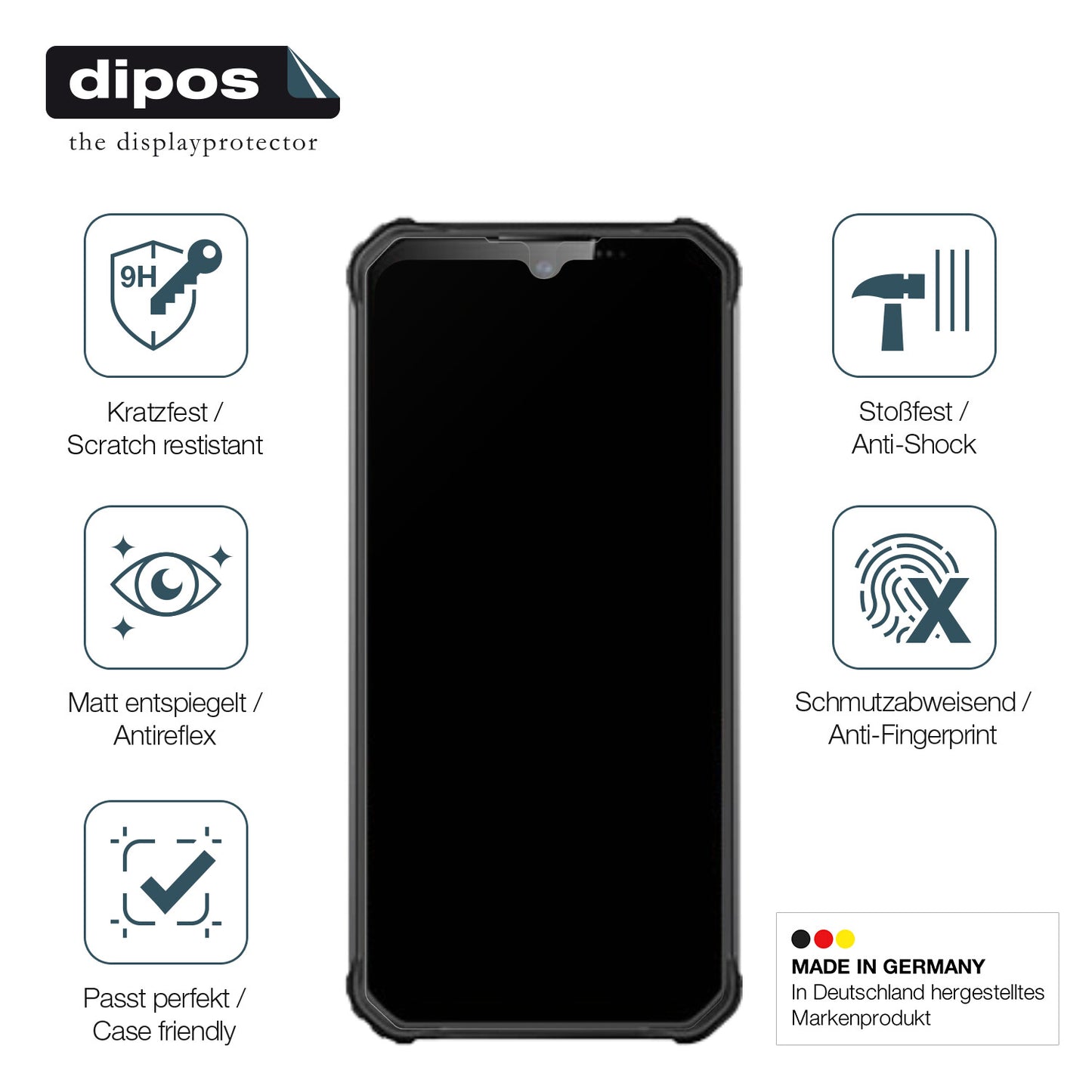 Displayschutz hergestellt in Deutschland, höchste Qualität made in Germany