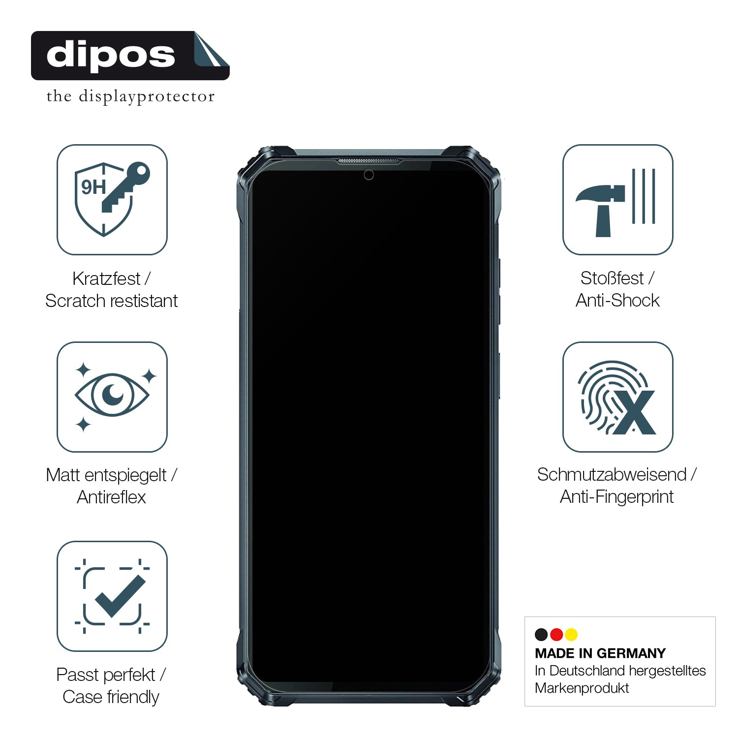 Displayschutz hergestellt in Deutschland, höchste Qualität made in Germany
