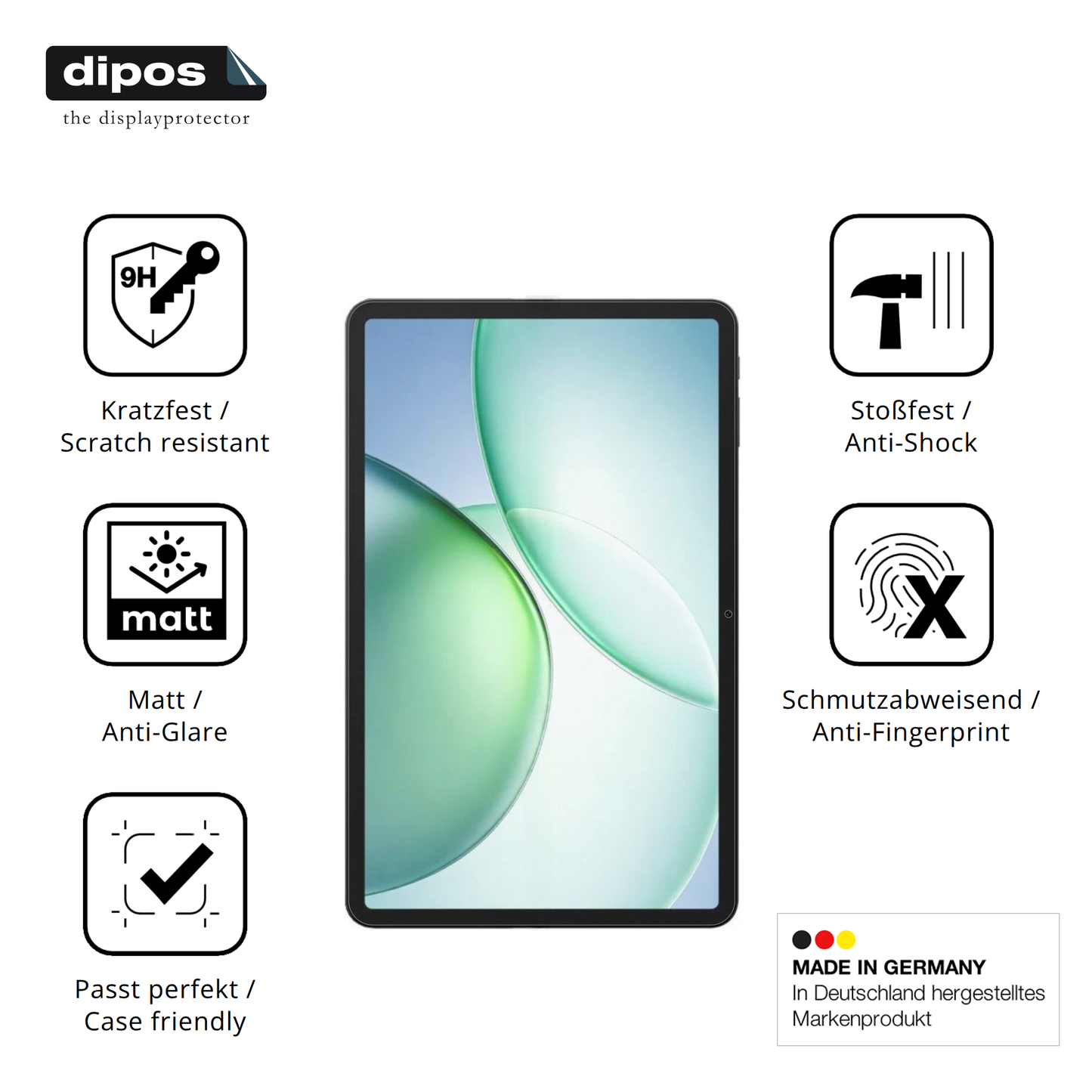 Displayschutz hergestellt in Deutschland, höchste Qualität made in Germany