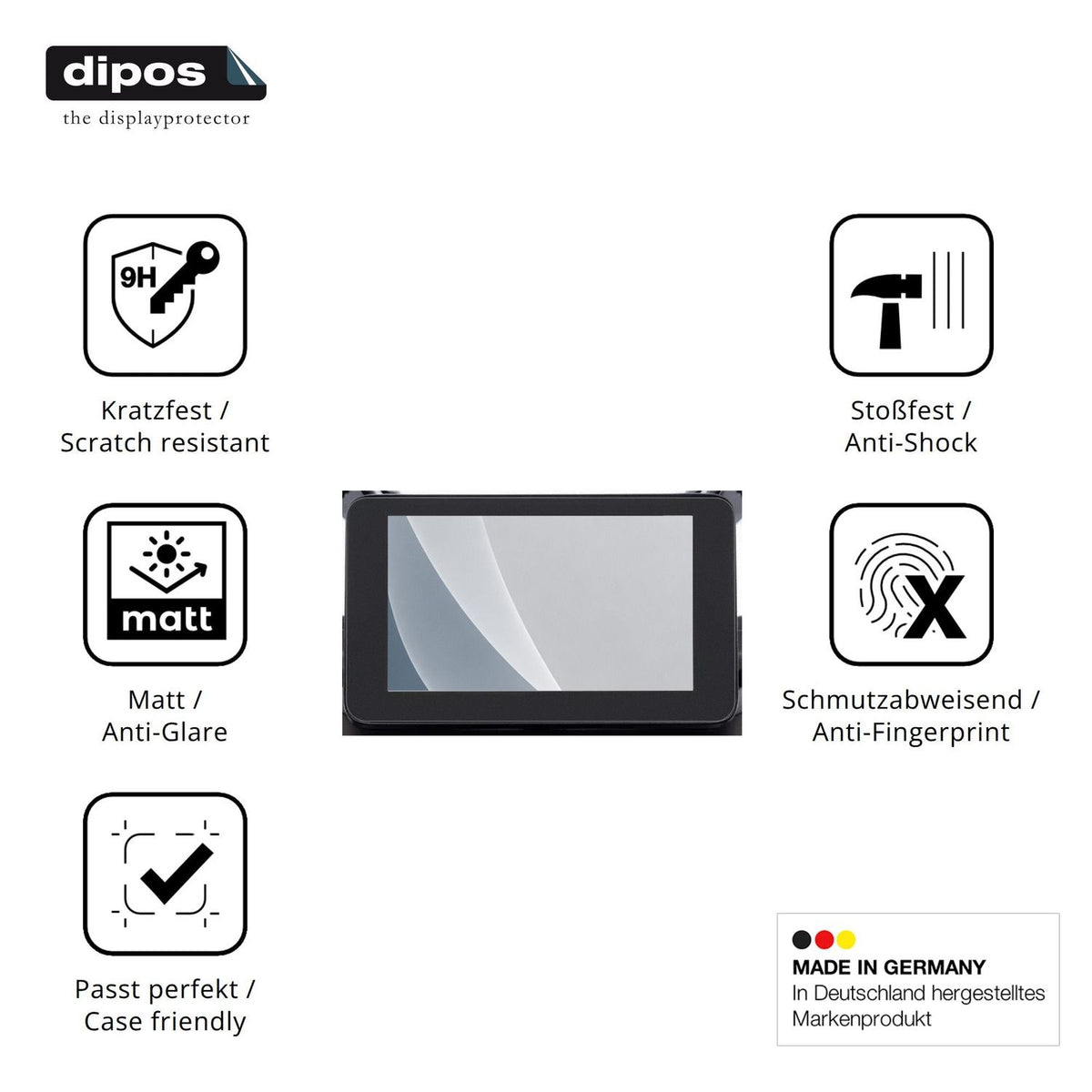 Displayschutz hergestellt in Deutschland, höchste Qualität made in Germany