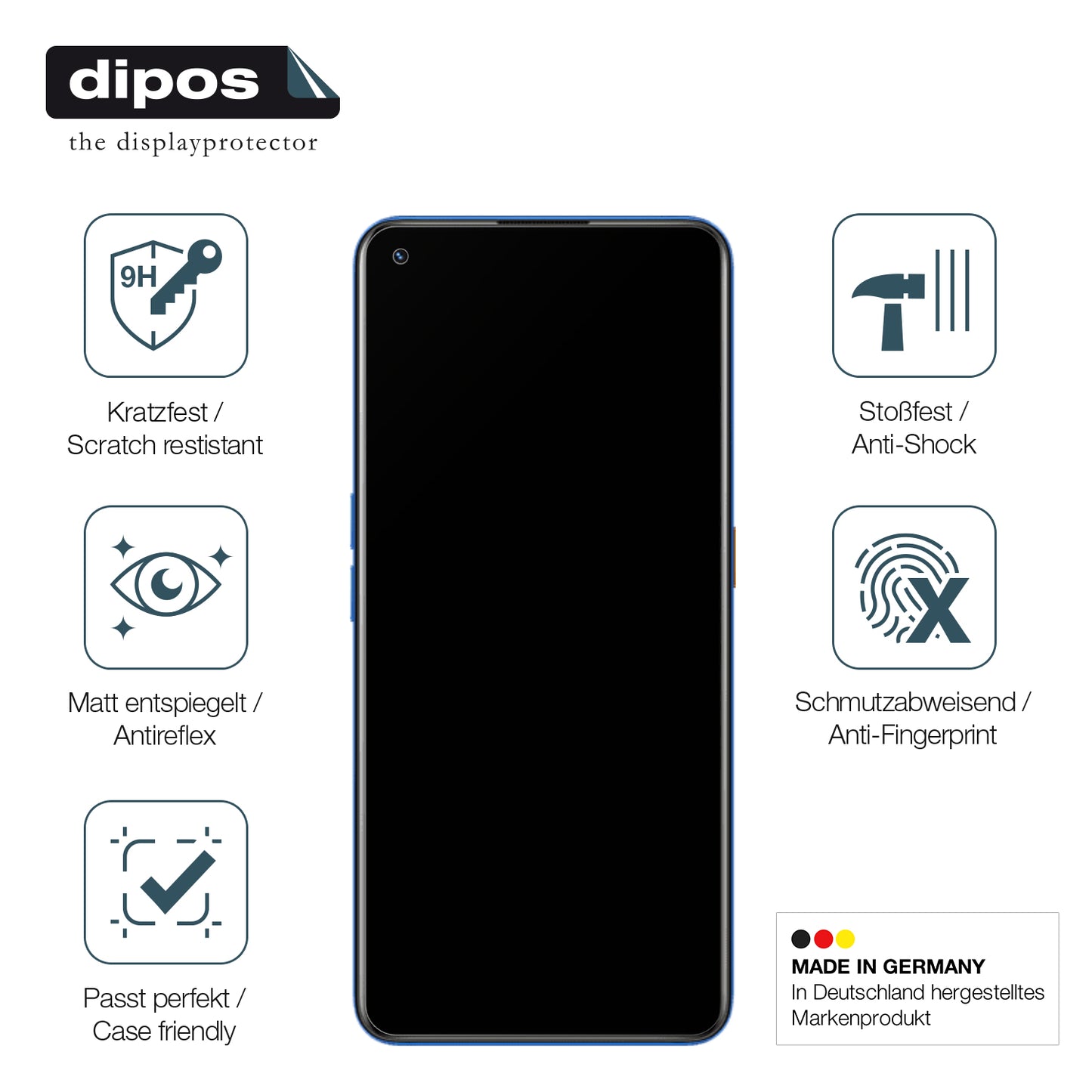 Displayschutz hergestellt in Deutschland, höchste Qualität made in Germany