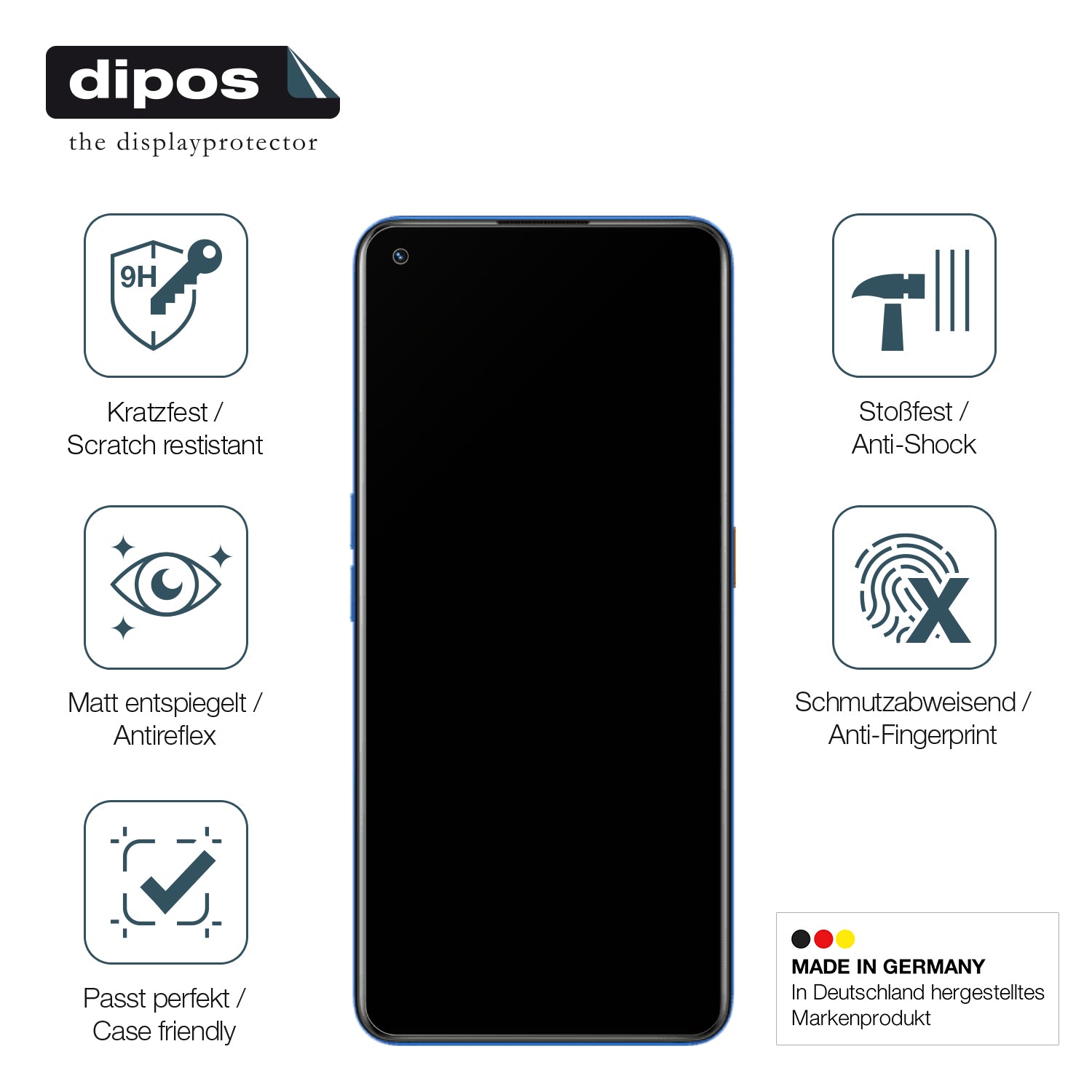 Displayschutz hergestellt in Deutschland, höchste Qualität made in Germany