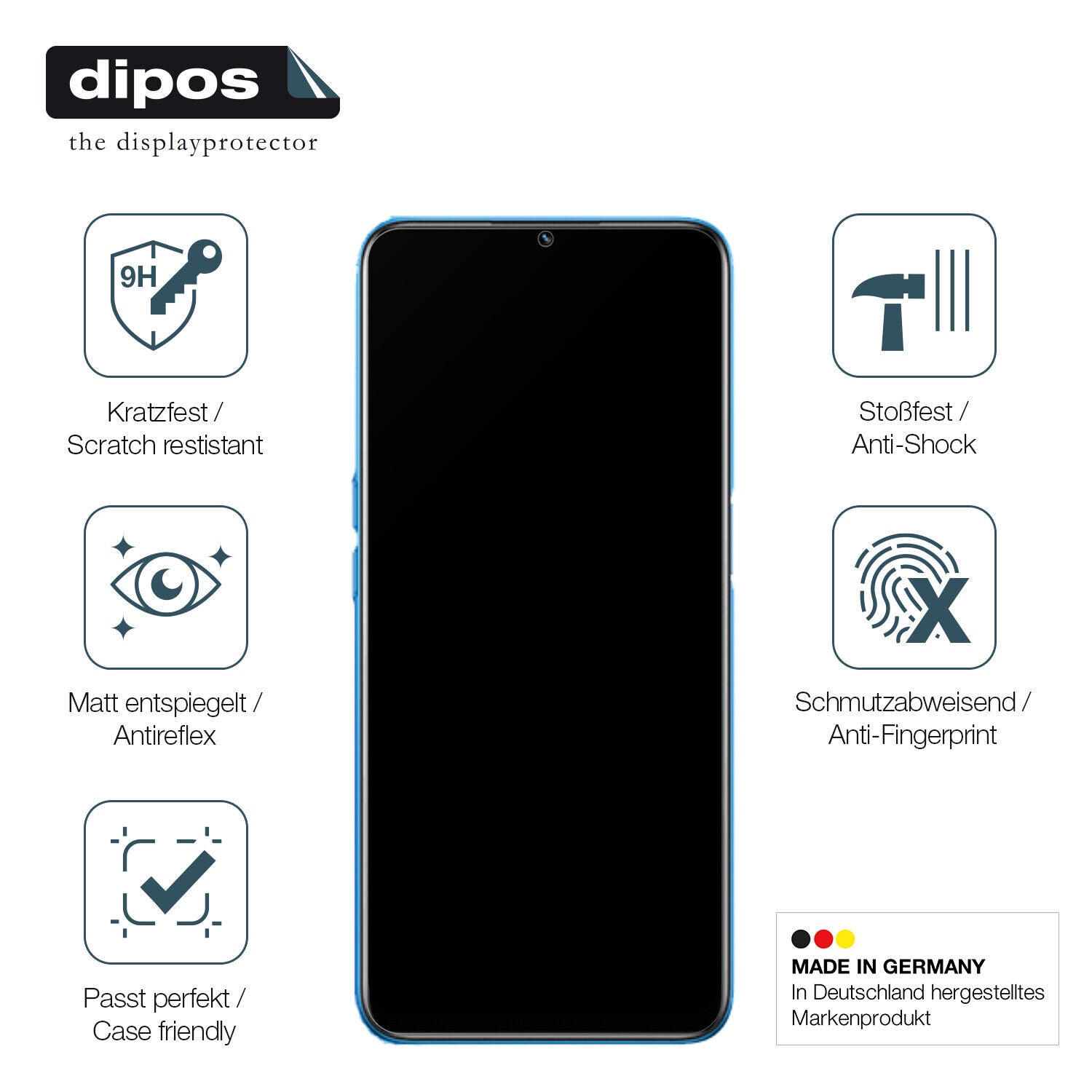 Displayschutz hergestellt in Deutschland, höchste Qualität made in Germany