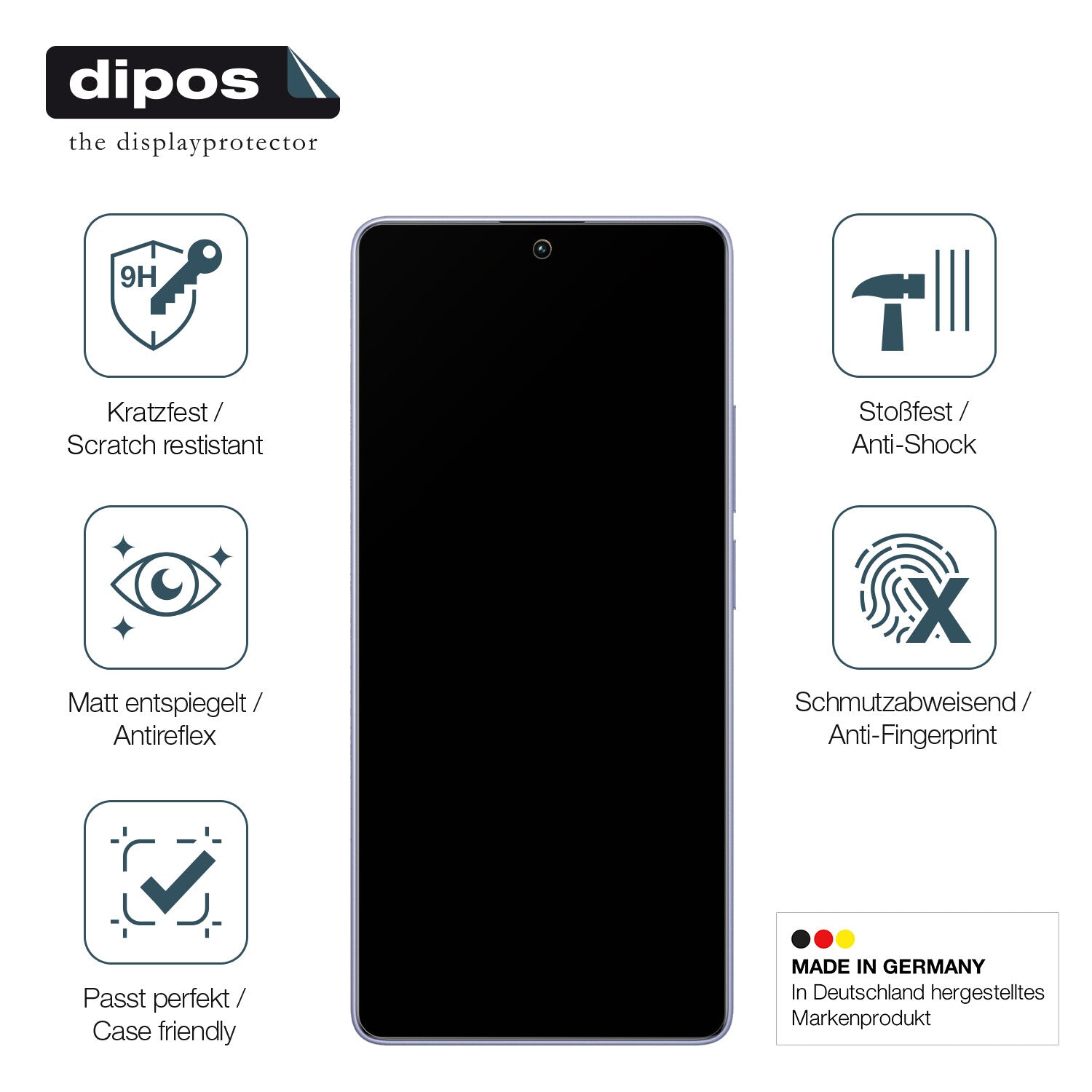 Displayschutz hergestellt in Deutschland, höchste Qualität made in Germany