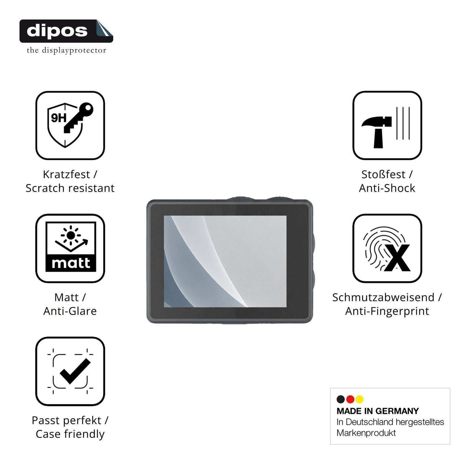 Displayschutz hergestellt in Deutschland, höchste Qualität made in Germany