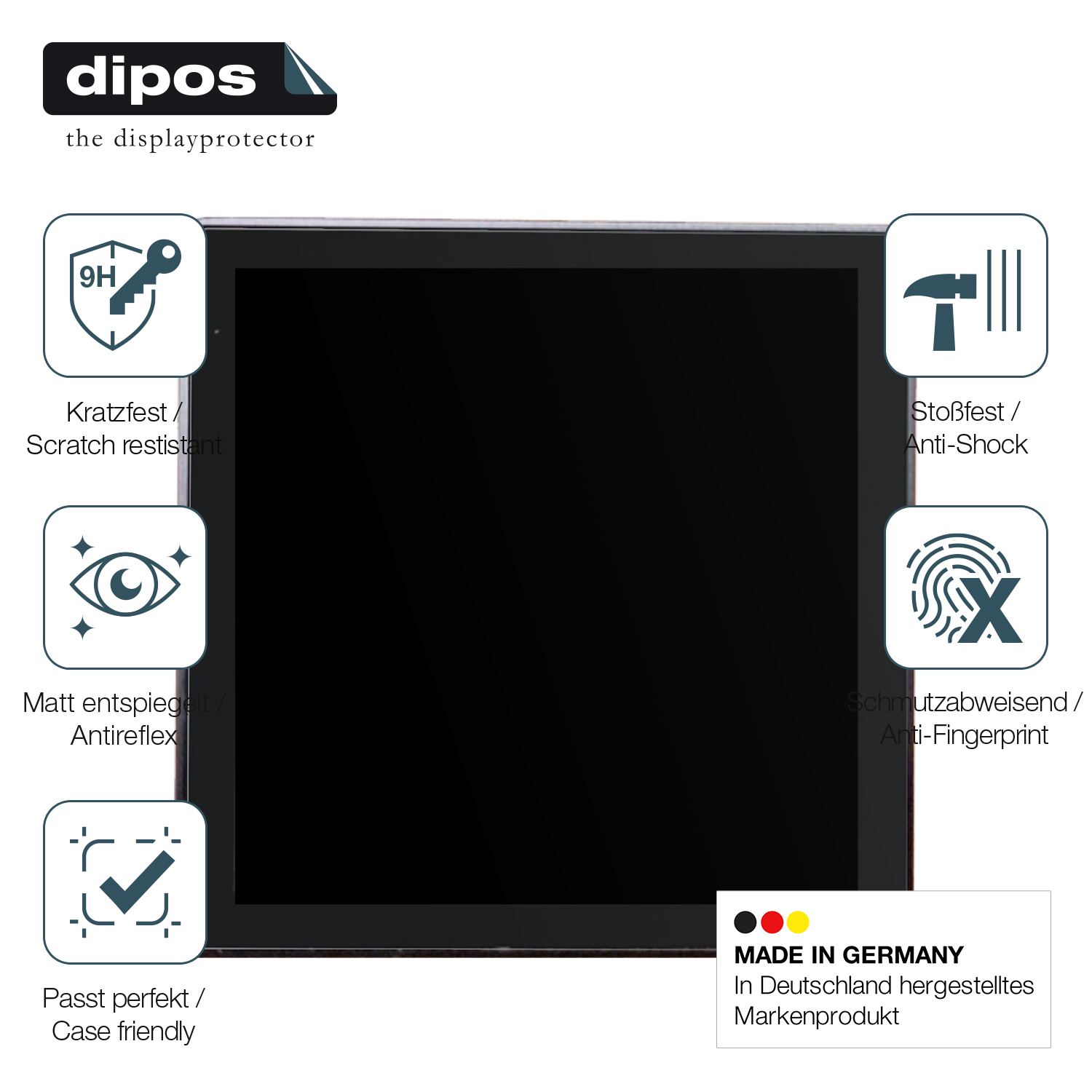 Displayschutz hergestellt in Deutschland, höchste Qualität made in Germany