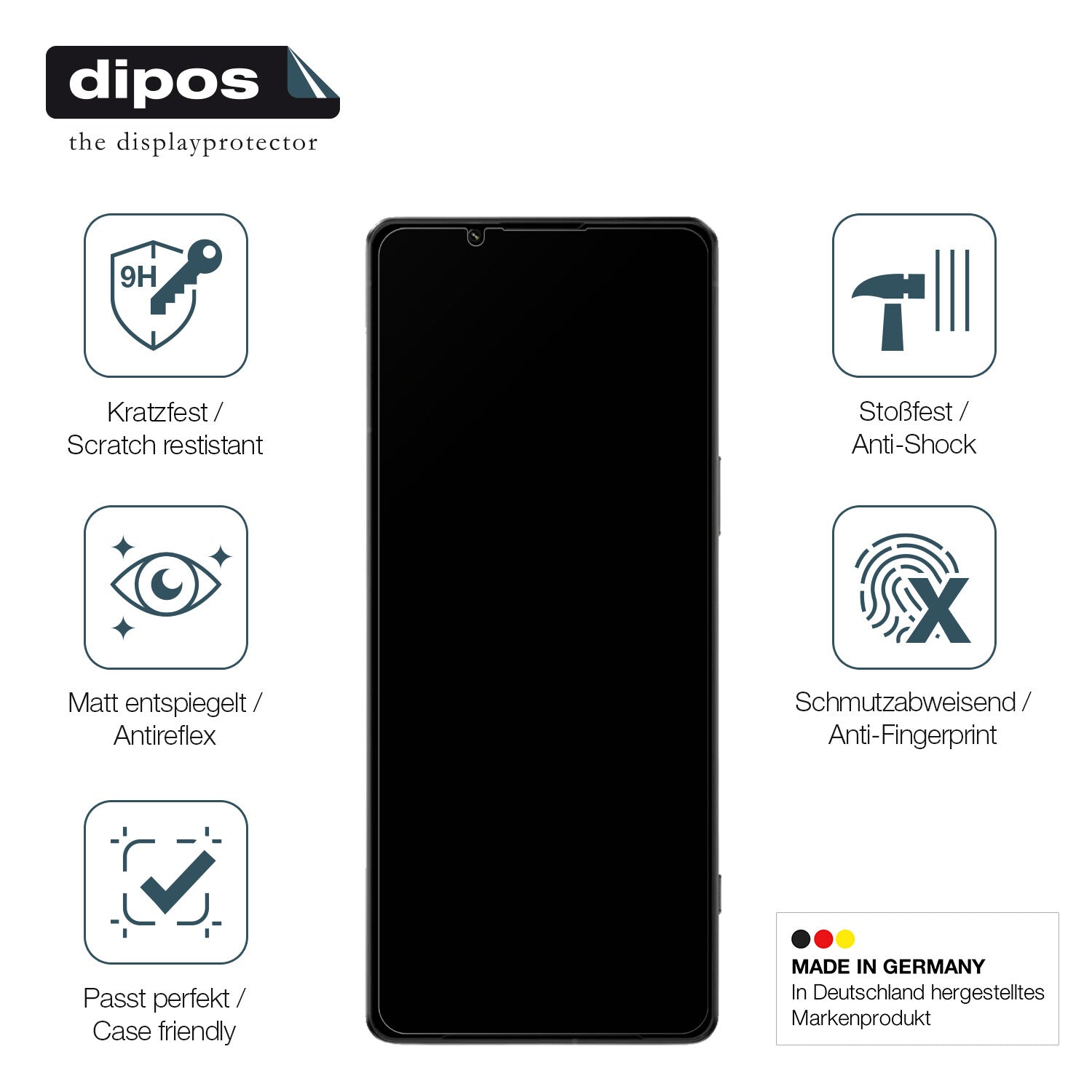 Displayschutz hergestellt in Deutschland, höchste Qualität made in Germany