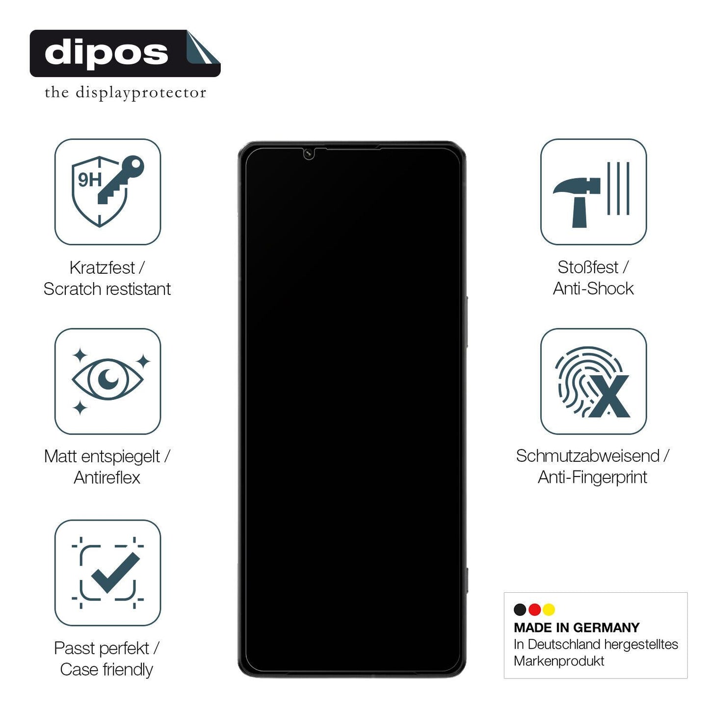Displayschutz hergestellt in Deutschland, höchste Qualität made in Germany