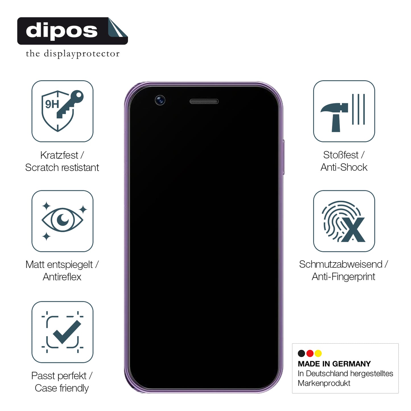 Displayschutz hergestellt in Deutschland, höchste Qualität made in Germany