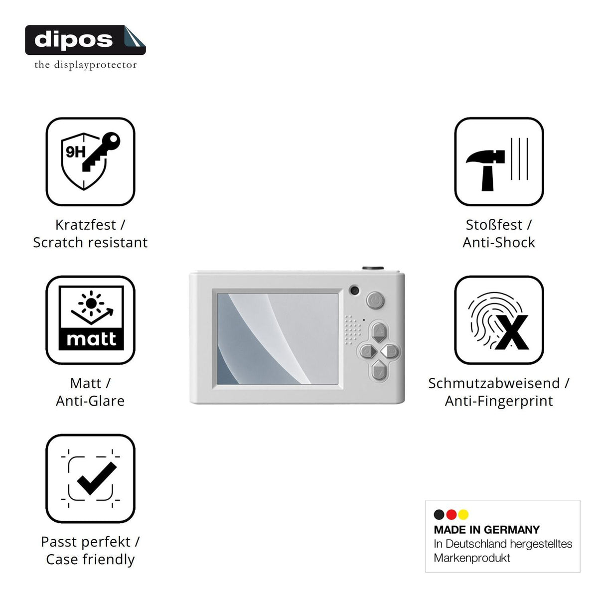 Displayschutz hergestellt in Deutschland, höchste Qualität made in Germany