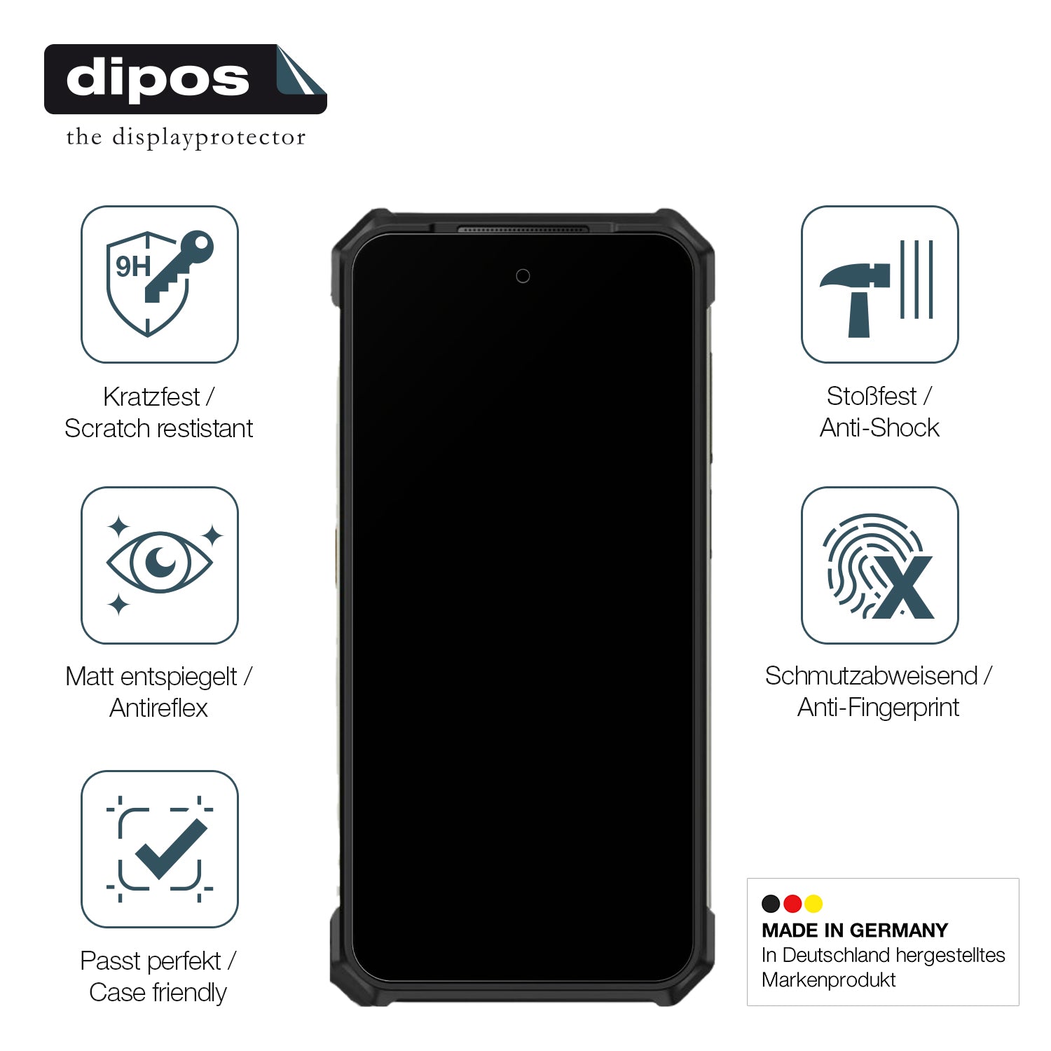 Displayschutz hergestellt in Deutschland, höchste Qualität made in Germany