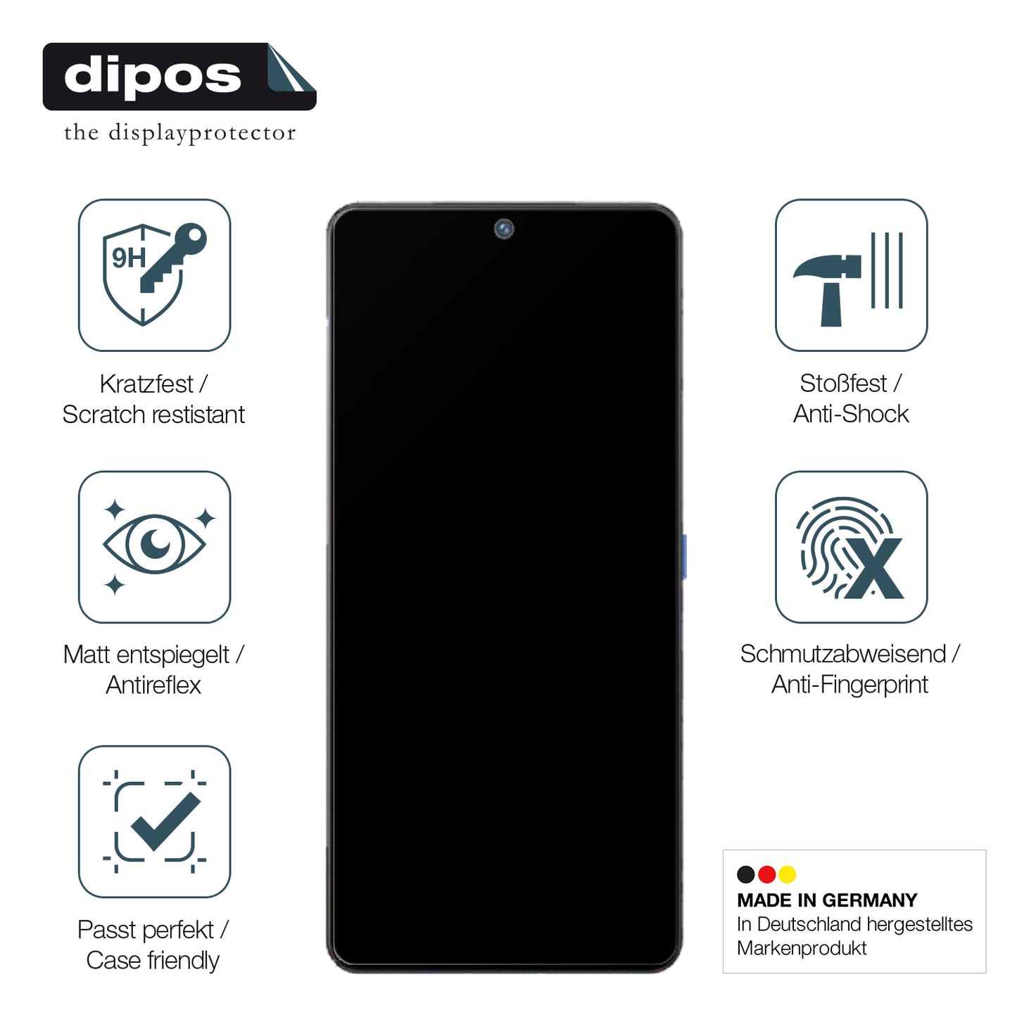 Displayschutz hergestellt in Deutschland, höchste Qualität made in Germany