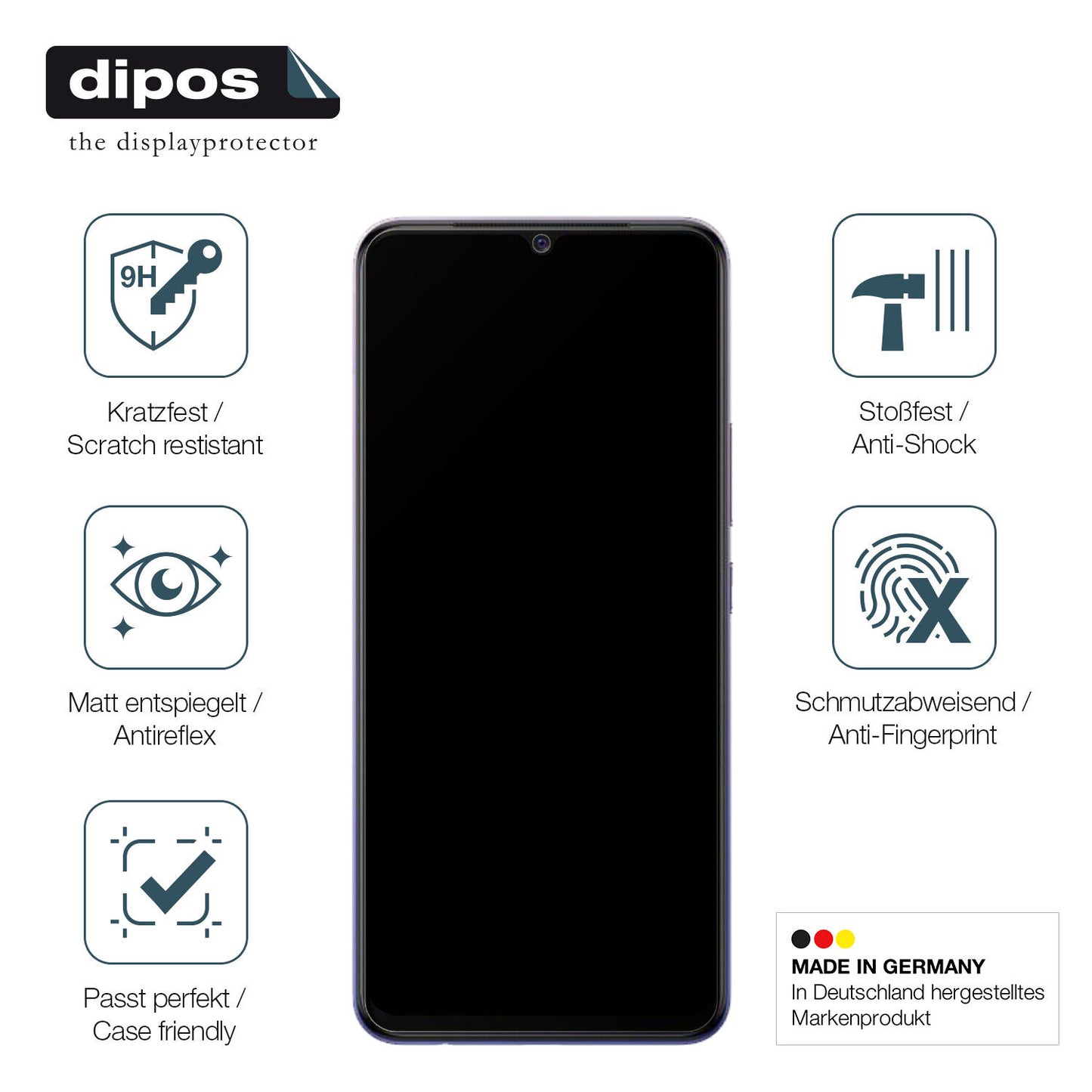 Displayschutz hergestellt in Deutschland, höchste Qualität made in Germany