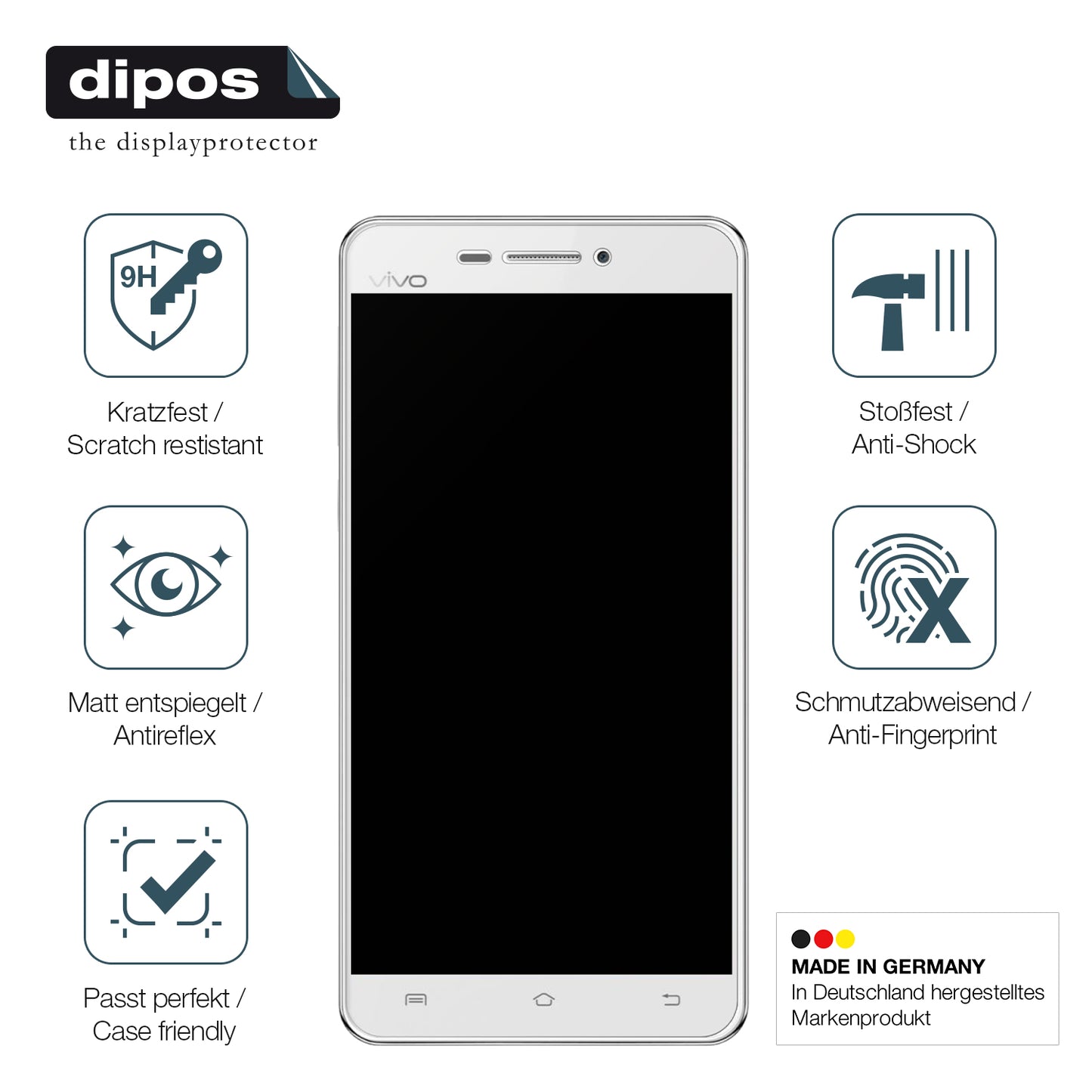 Displayschutz hergestellt in Deutschland, höchste Qualität made in Germany