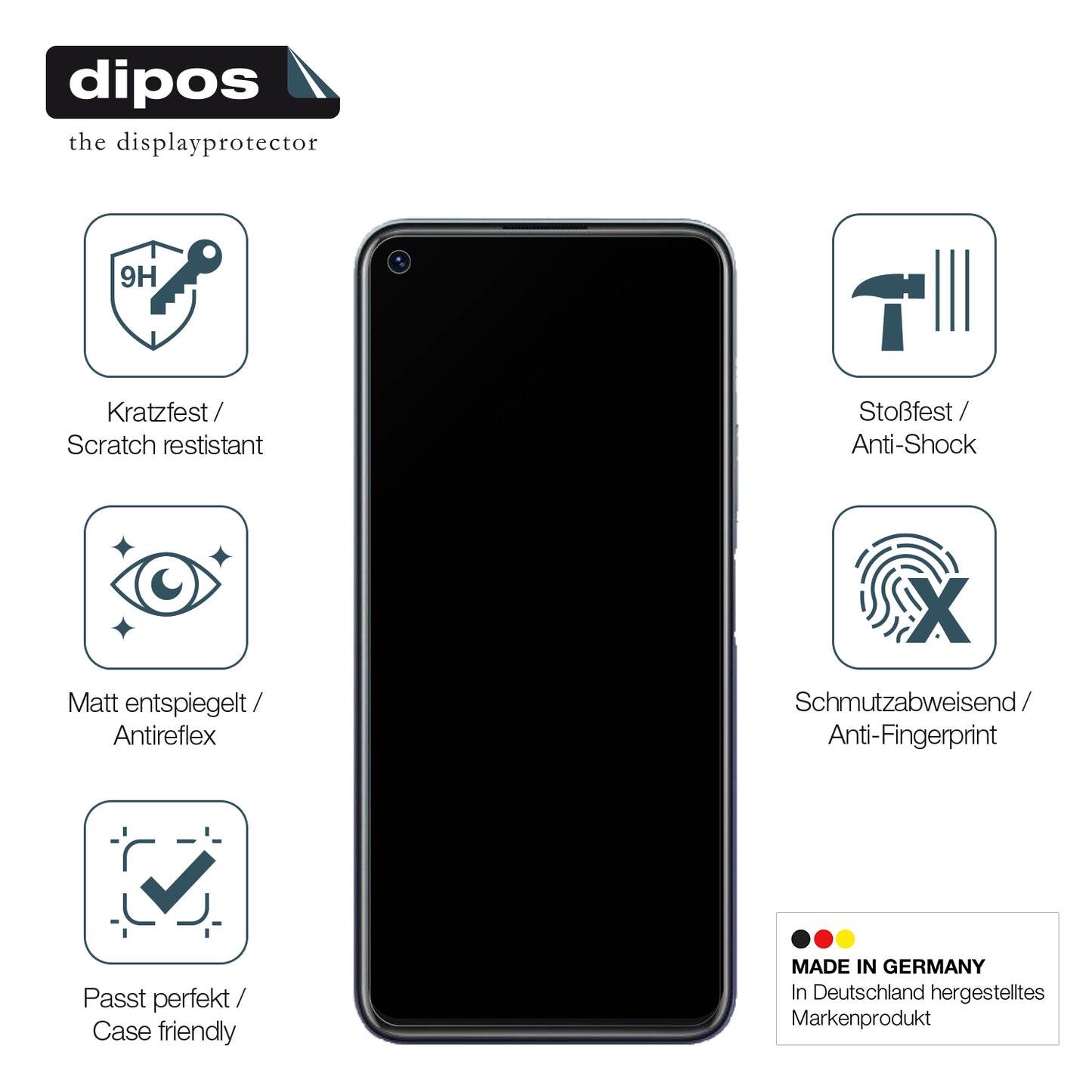 Displayschutz hergestellt in Deutschland, höchste Qualität made in Germany