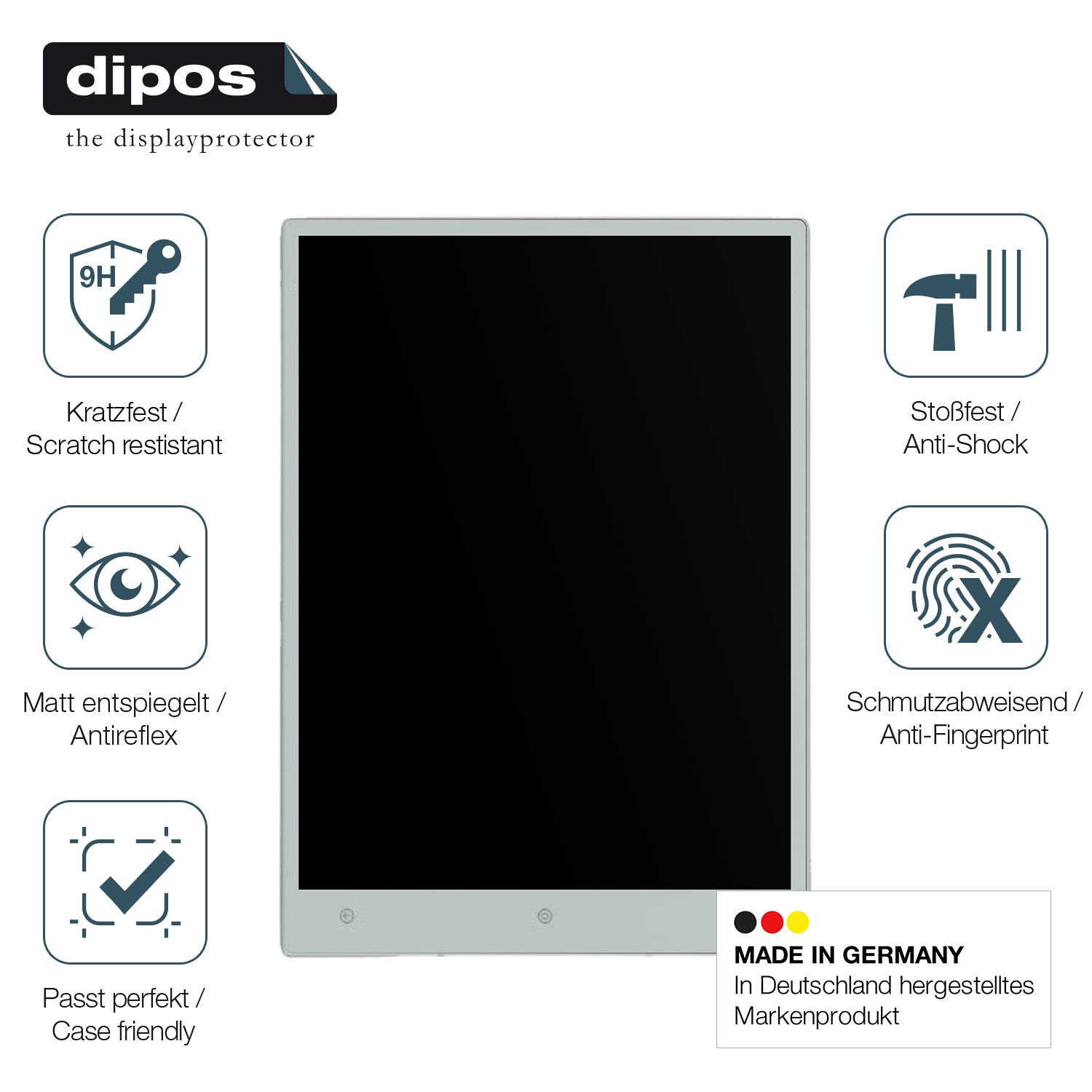 Displayschutz hergestellt in Deutschland, höchste Qualität made in Germany