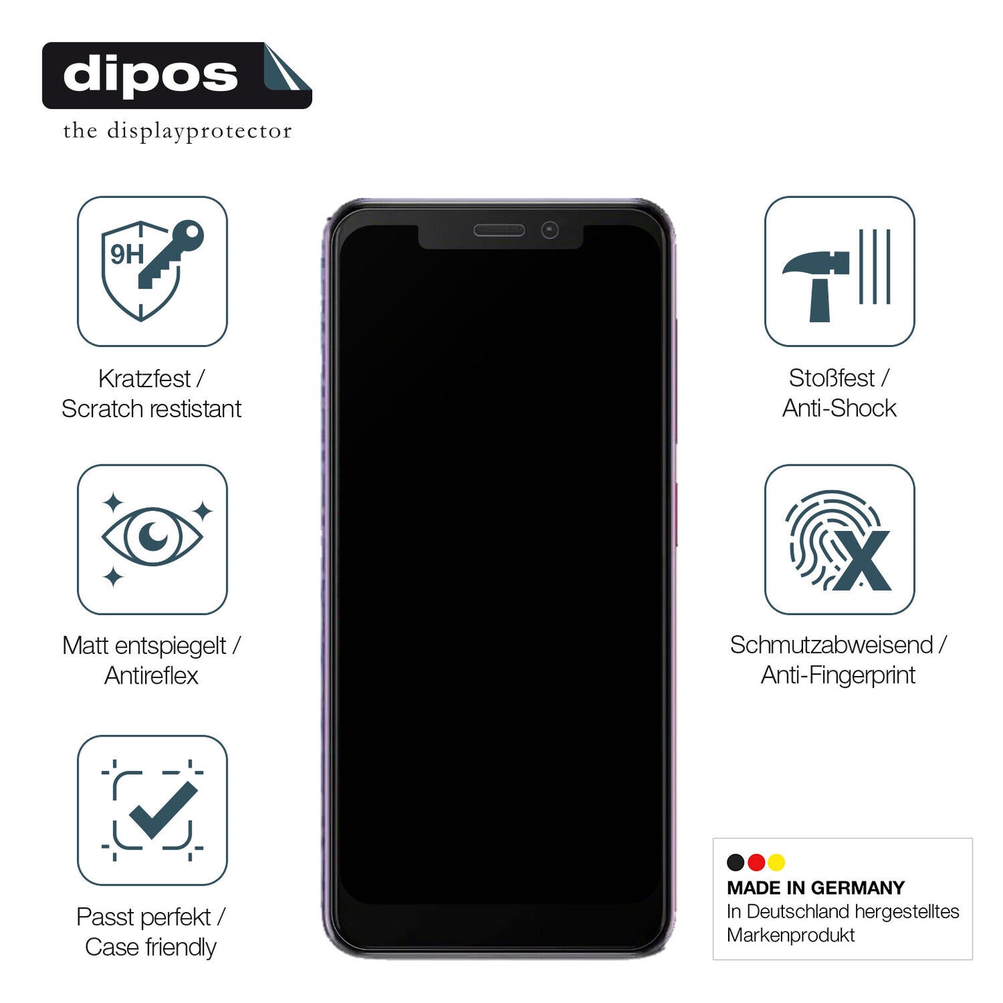 Displayschutz hergestellt in Deutschland, höchste Qualität made in Germany