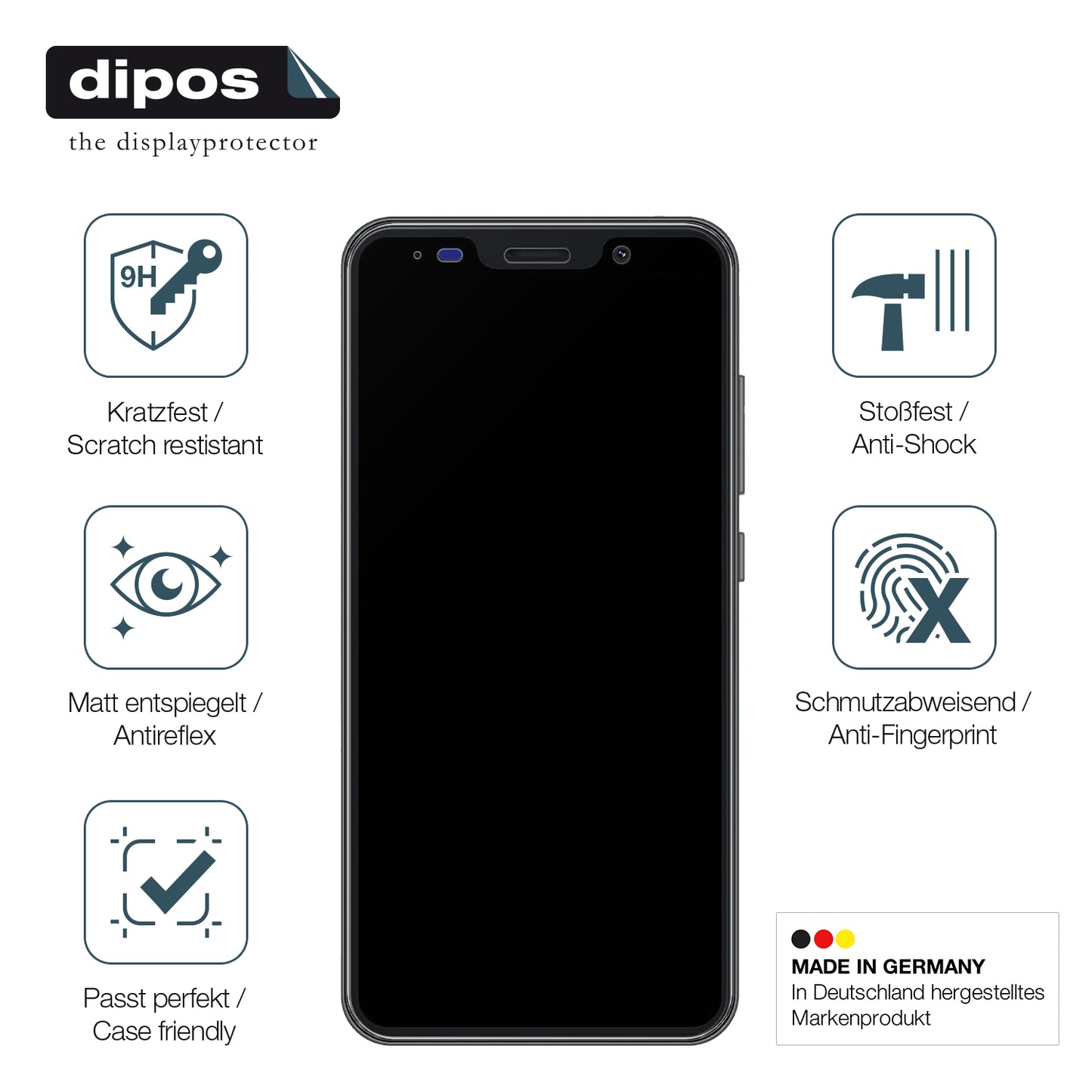 Displayschutz hergestellt in Deutschland, höchste Qualität made in Germany
