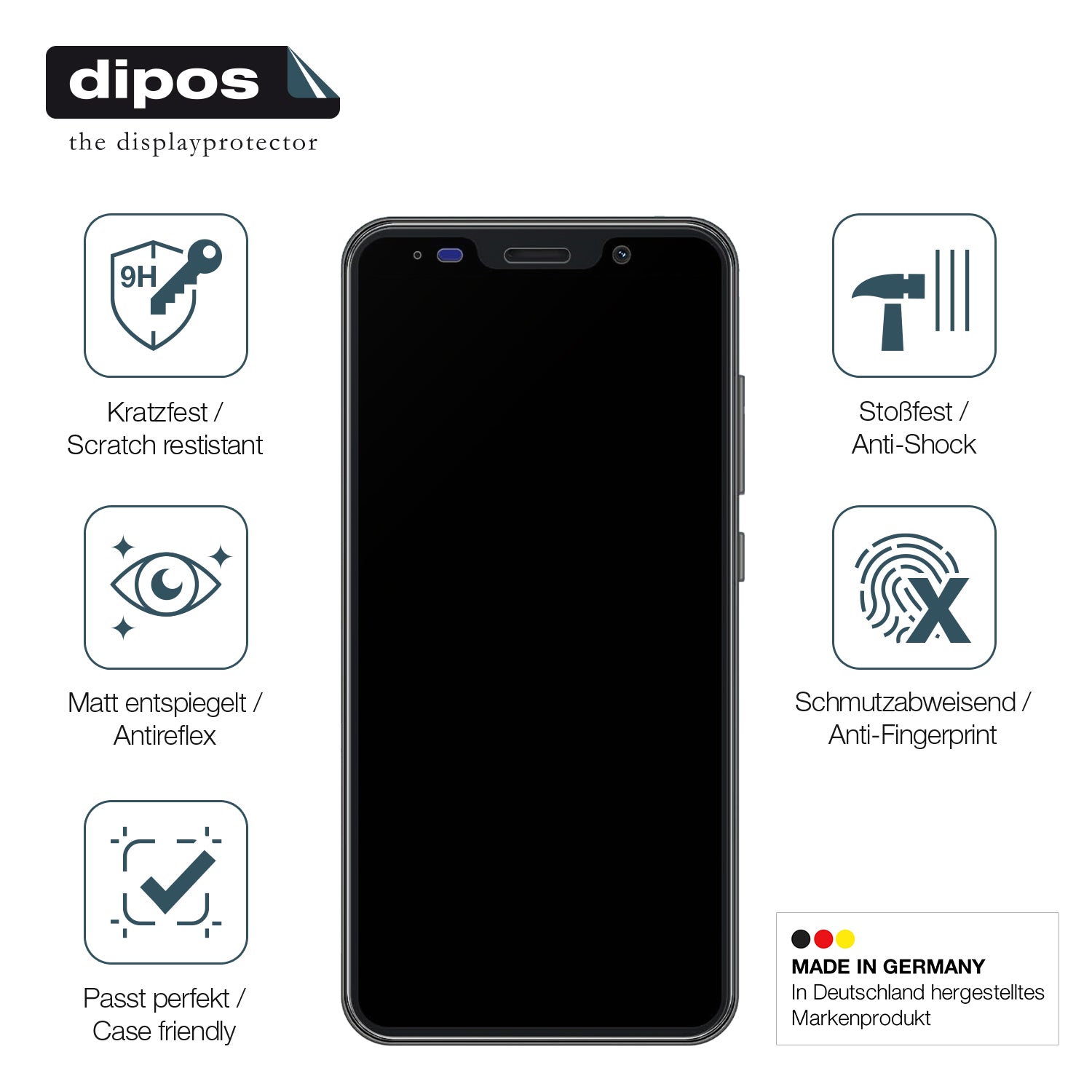 Displayschutz hergestellt in Deutschland, höchste Qualität made in Germany