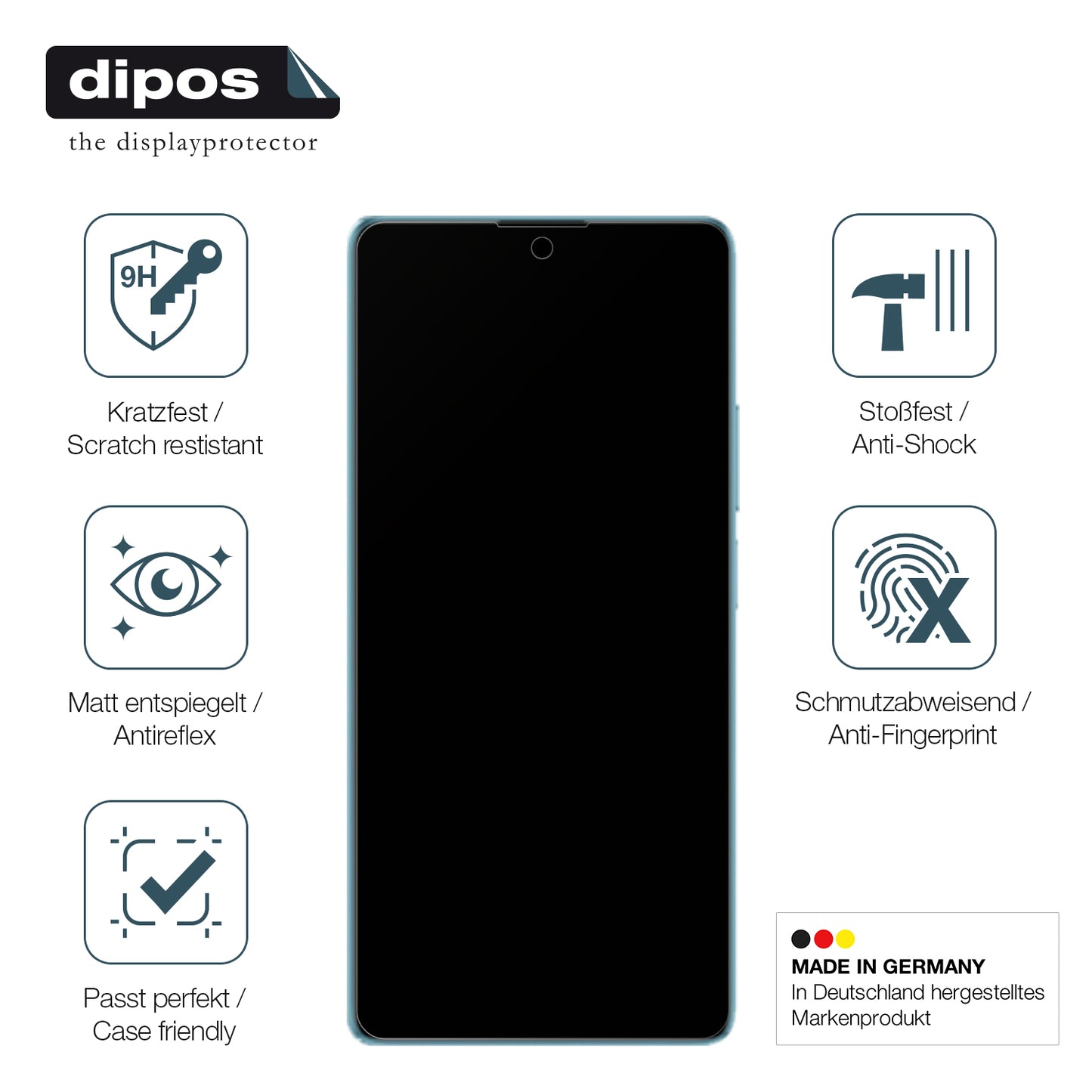 Displayschutz hergestellt in Deutschland, höchste Qualität made in Germany