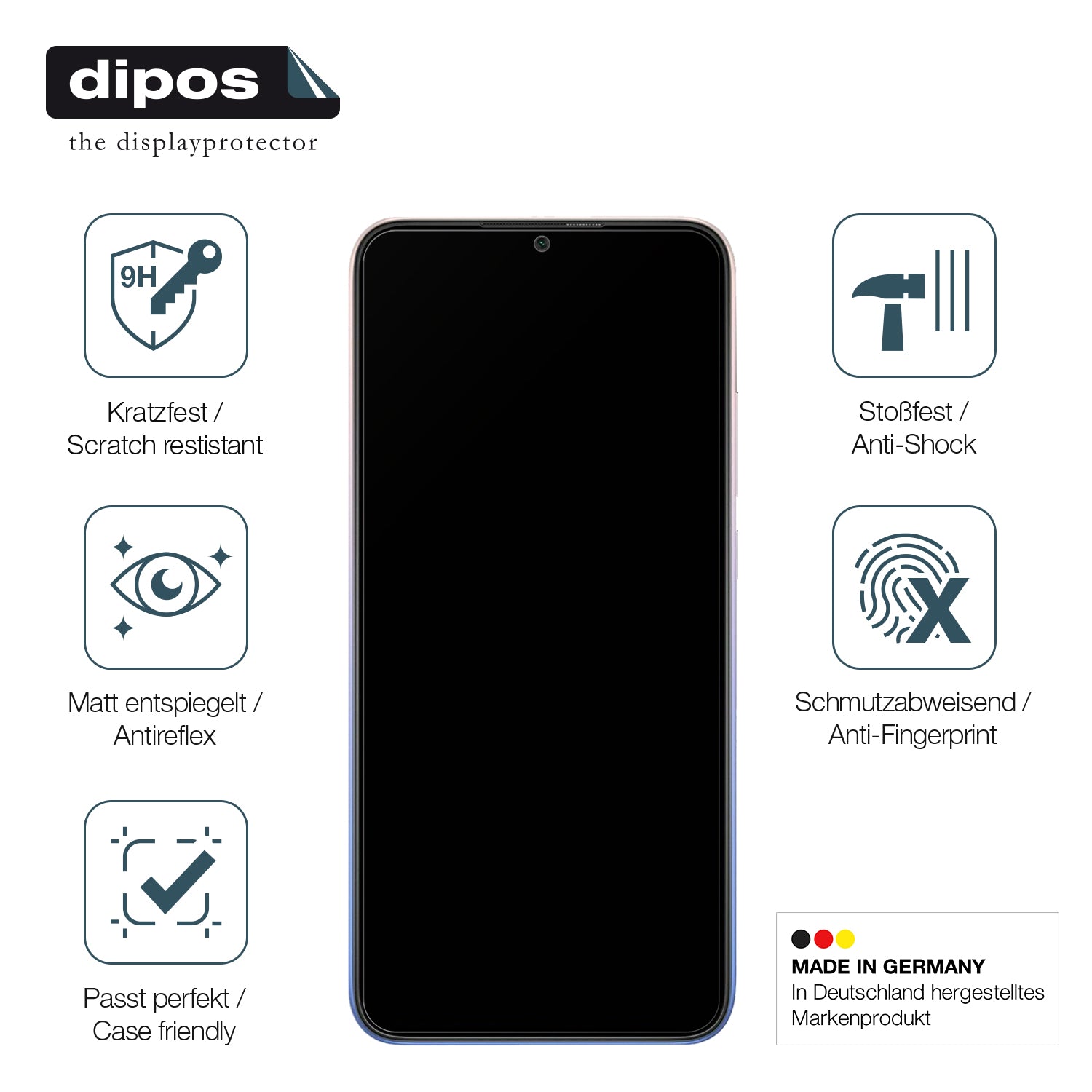 Displayschutz hergestellt in Deutschland, höchste Qualität made in Germany
