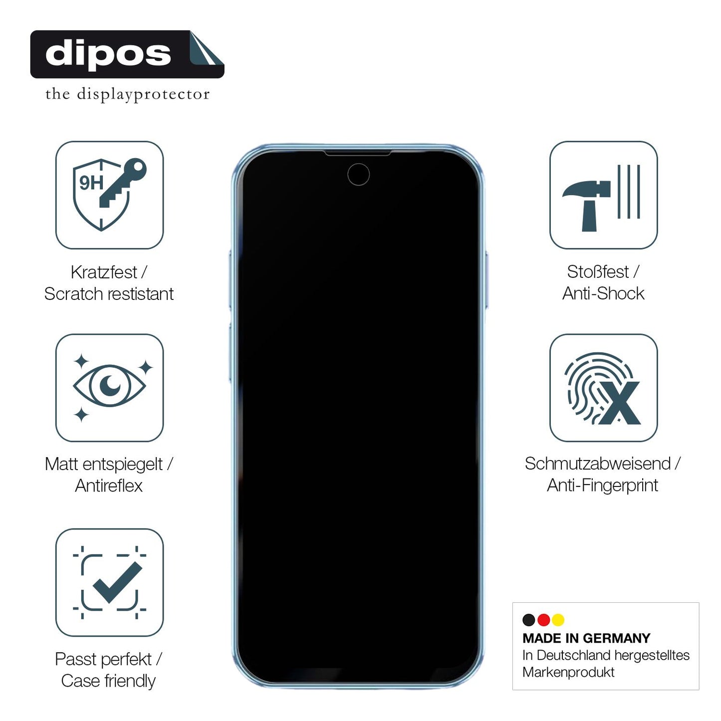 Displayschutz hergestellt in Deutschland, höchste Qualität made in Germany
