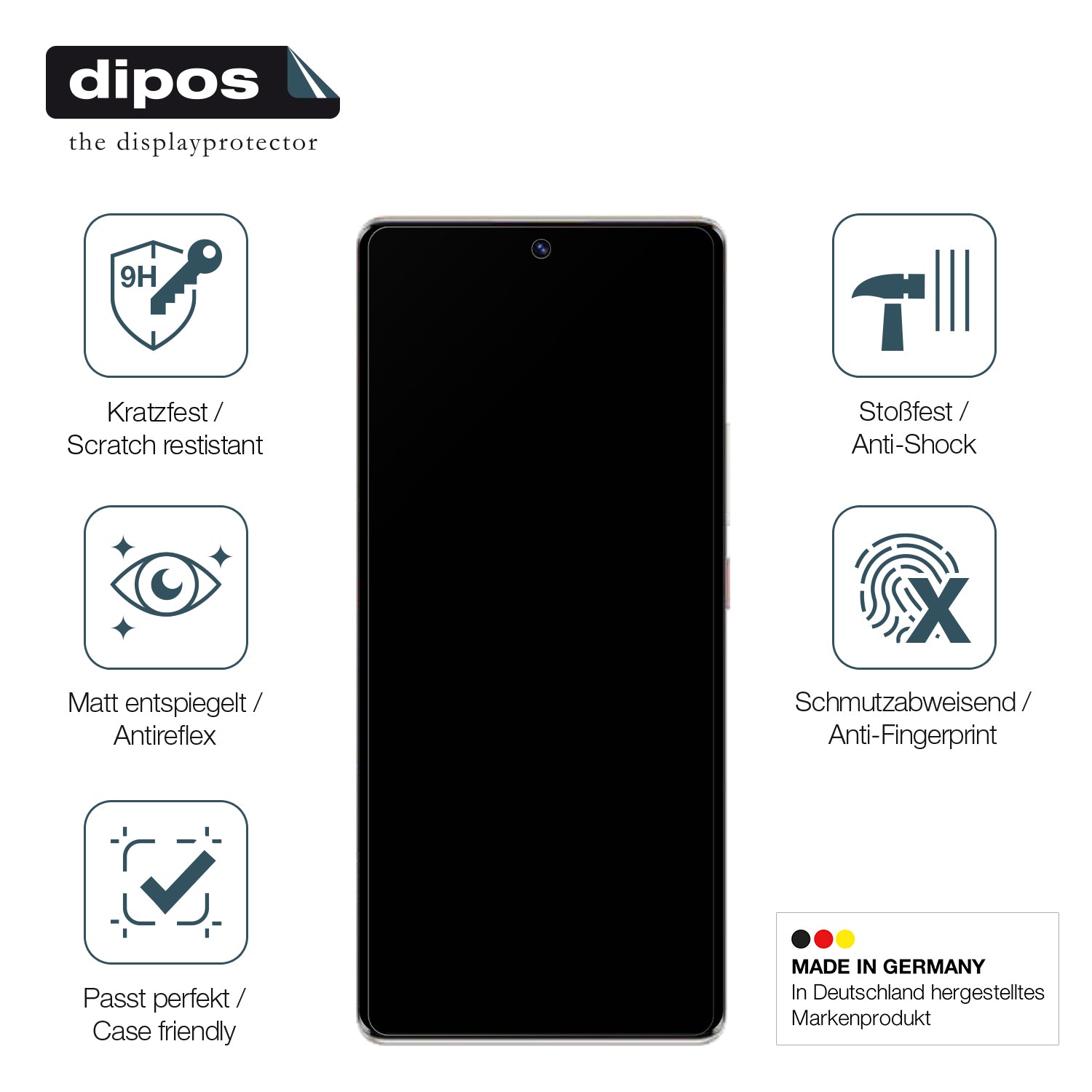 Displayschutz hergestellt in Deutschland, höchste Qualität made in Germany