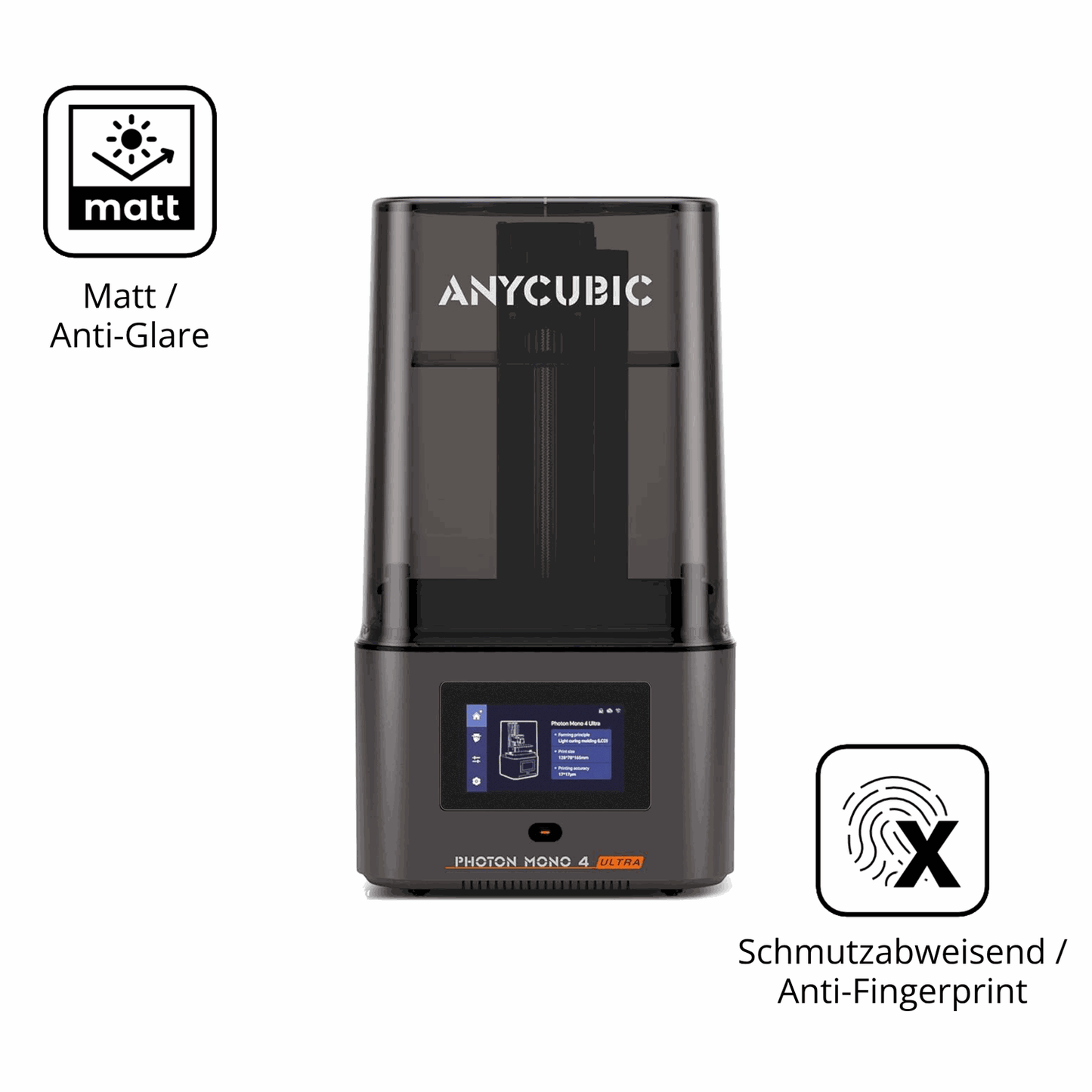 Dünne und entspiegelnde Folie passend zugeschnitten für Anycubic Photon Mono 4