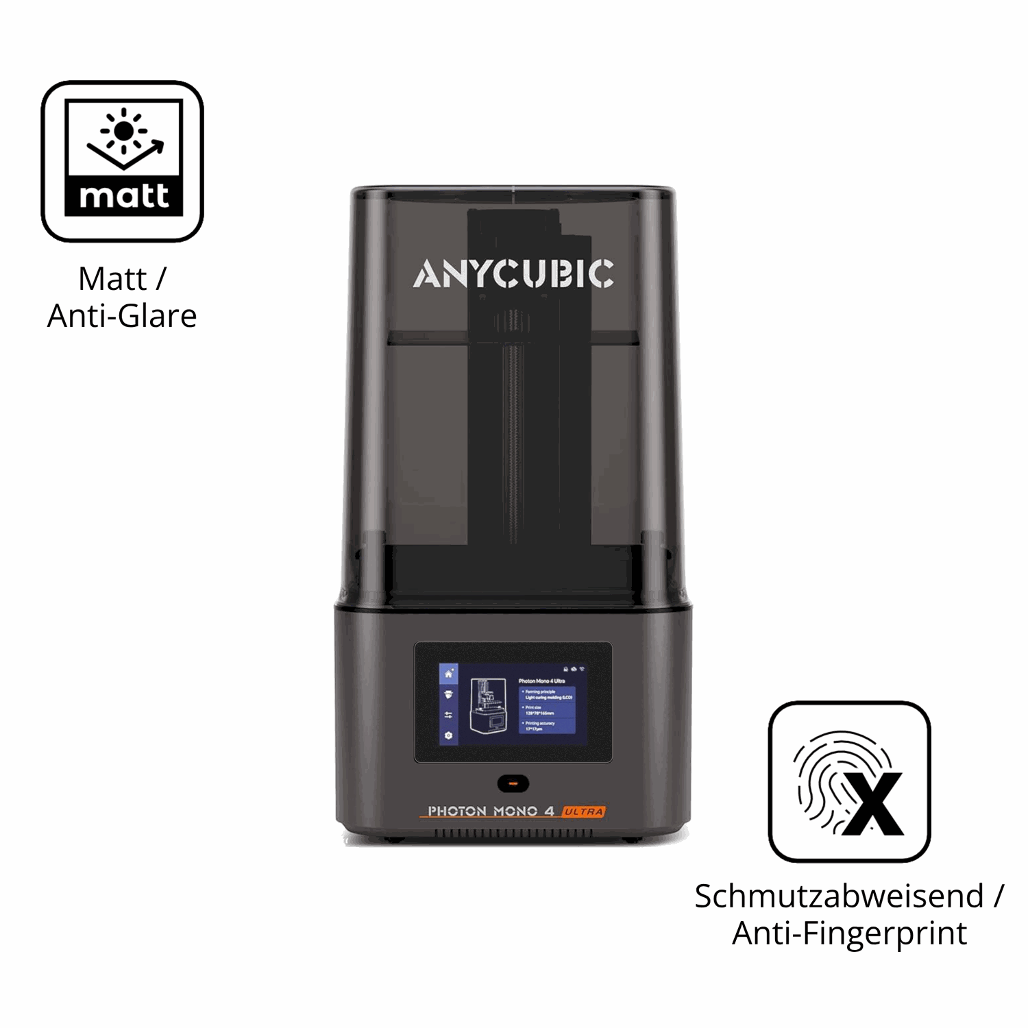 Dünne und entspiegelnde Folie passend zugeschnitten für Anycubic Photon Mono 4