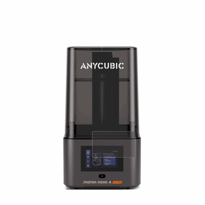 AnycubicPhoton Mono 4 mit aufgebrachtem dipos Displayschutz, der seitliche Einblicke blockiert