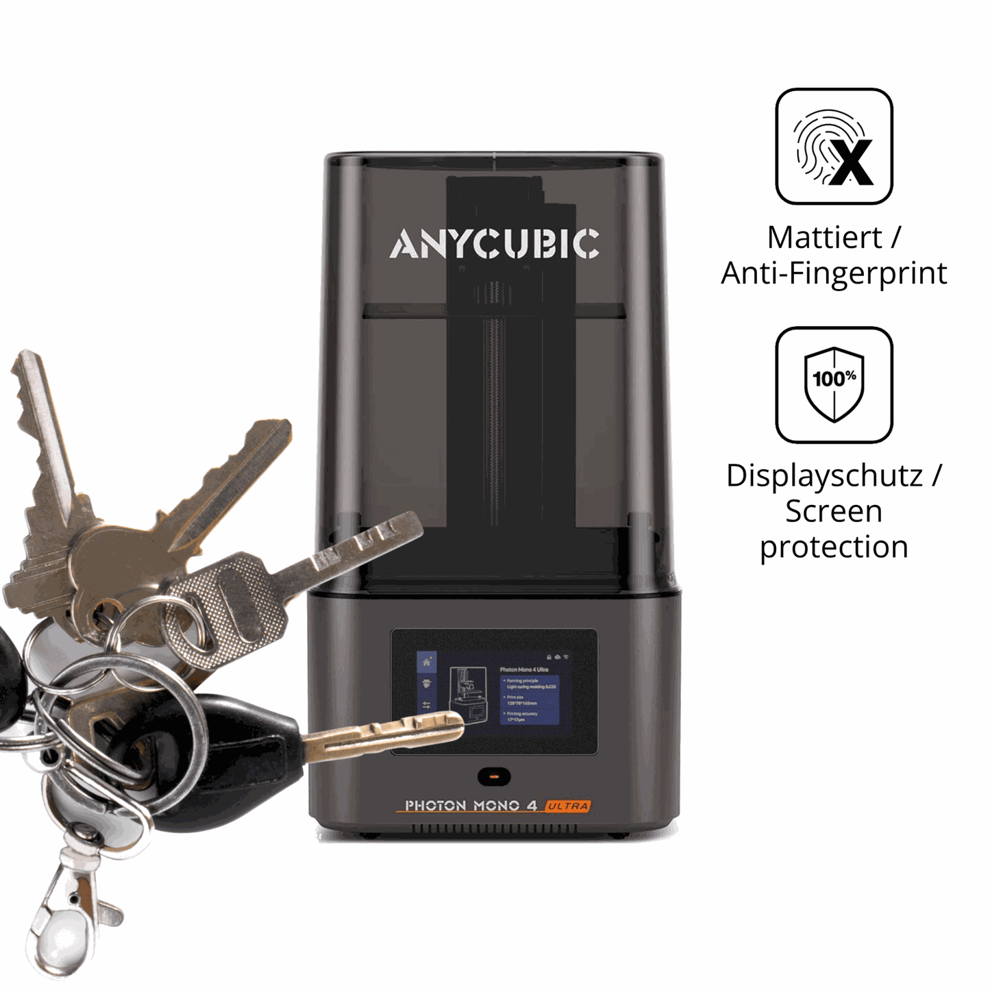 dipos Displayschutz für Anycubic Photon Mono 4, mattierte Oberfläche, Blickschutzfilter und perfekter Passform