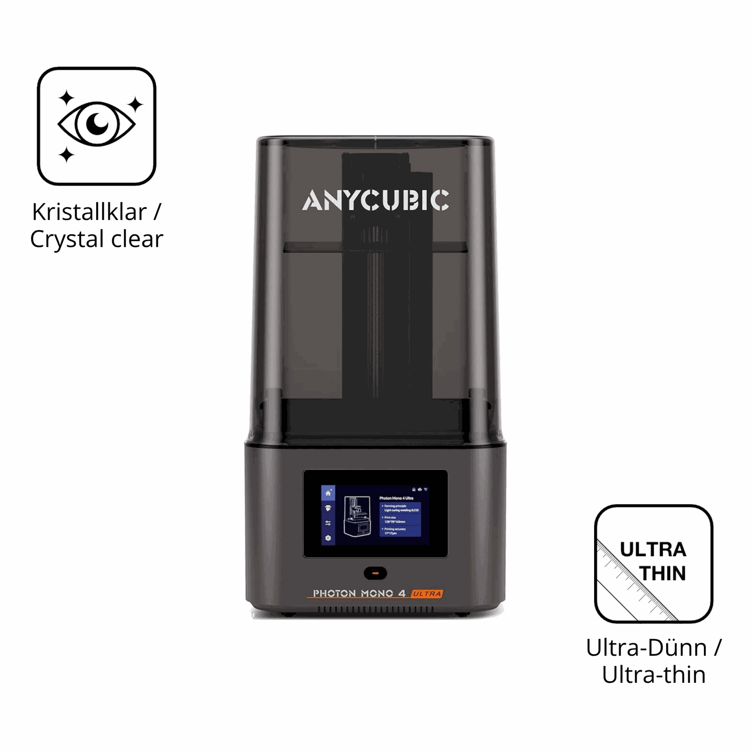 Dünne und klare Folie passend zugeschnitten für Anycubic Photon Mono 4