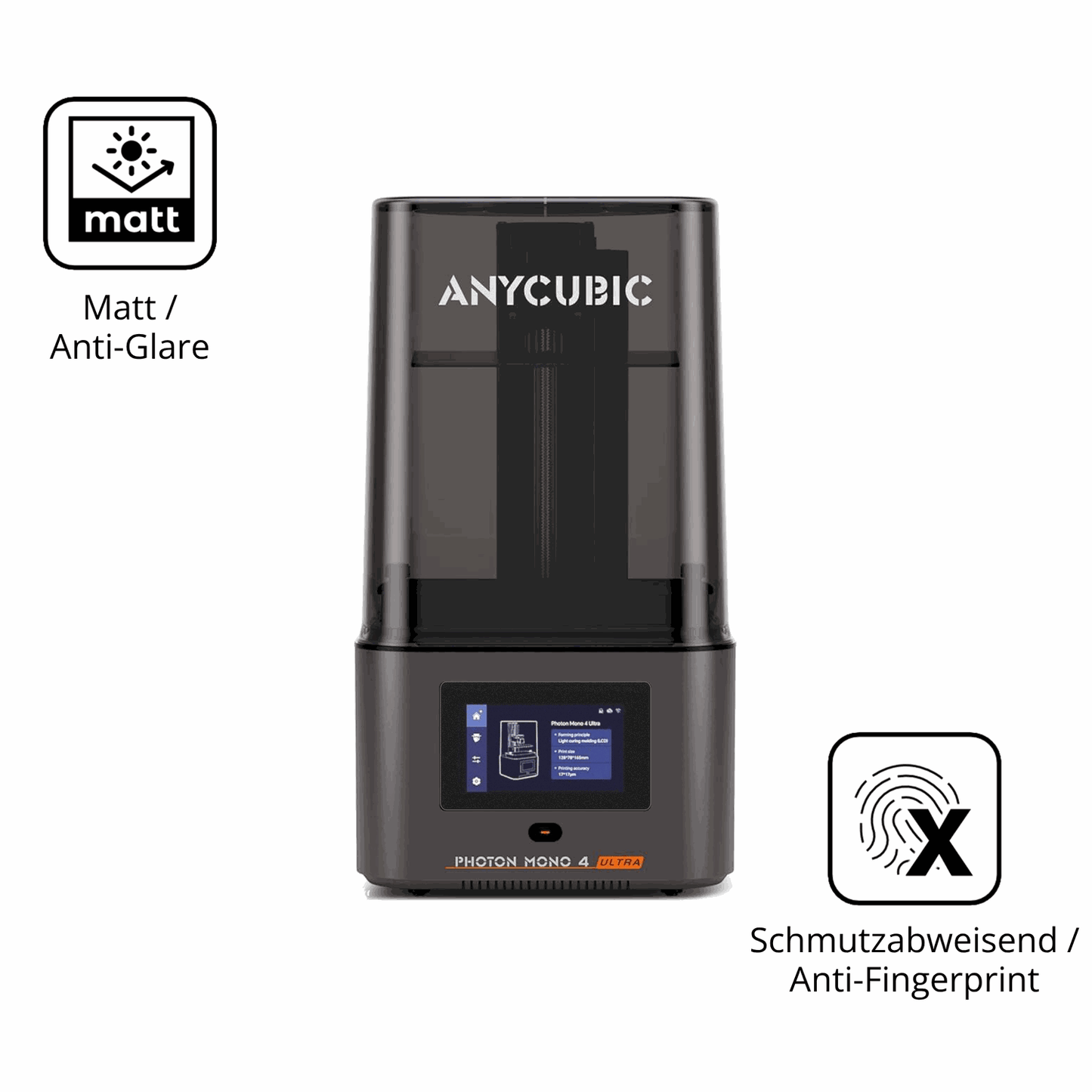 9H Hartbeschichtete, flexible Folie passend zugeschnitten für Anycubic Photon Mono 4