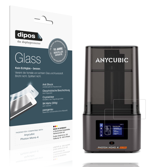 Klare Displayschutzfolie von dipos passend für Anycubic Photon Mono 4, 9H kratzfest und blasenfrei montiert