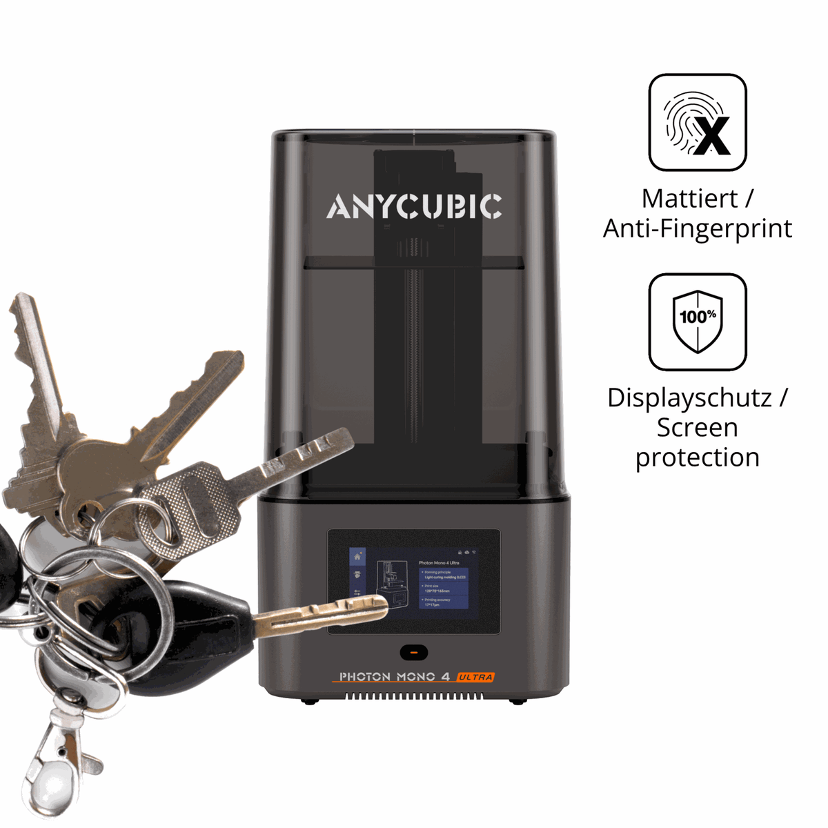 dipos Displayschutz für Anycubic Photon Mono 4 Ultra, mattierte Oberfläche, Blickschutzfilter und perfekter Passform
