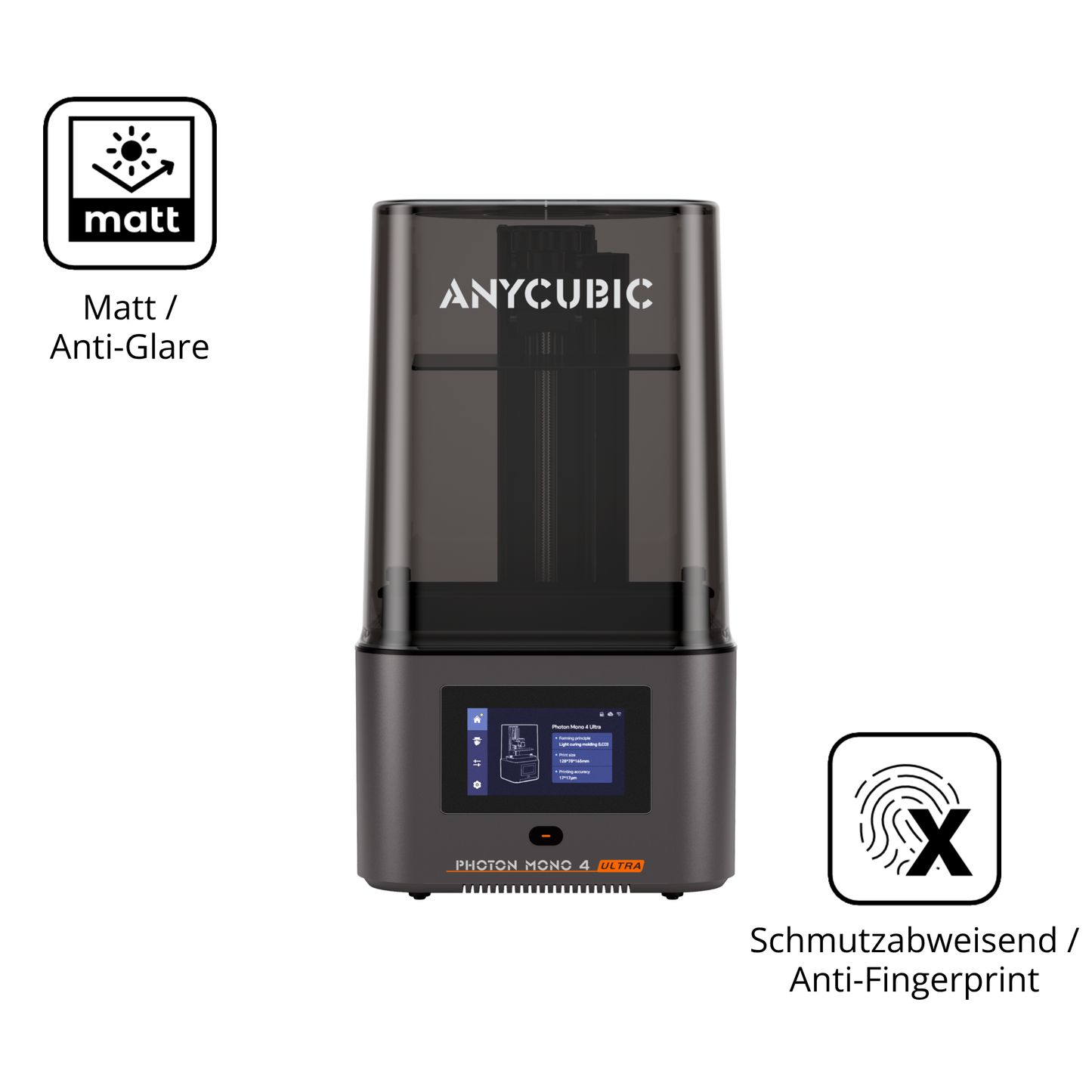 9H Hartbeschichtete, flexible Folie passend zugeschnitten für Anycubic Photon Mono 4 Ultra