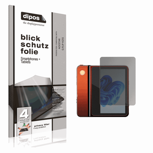 Blickschutzfolie von dipos passend für AOOSTAR G-FLIP H255, präziser Zuschnitt und blasenfrei montiert
