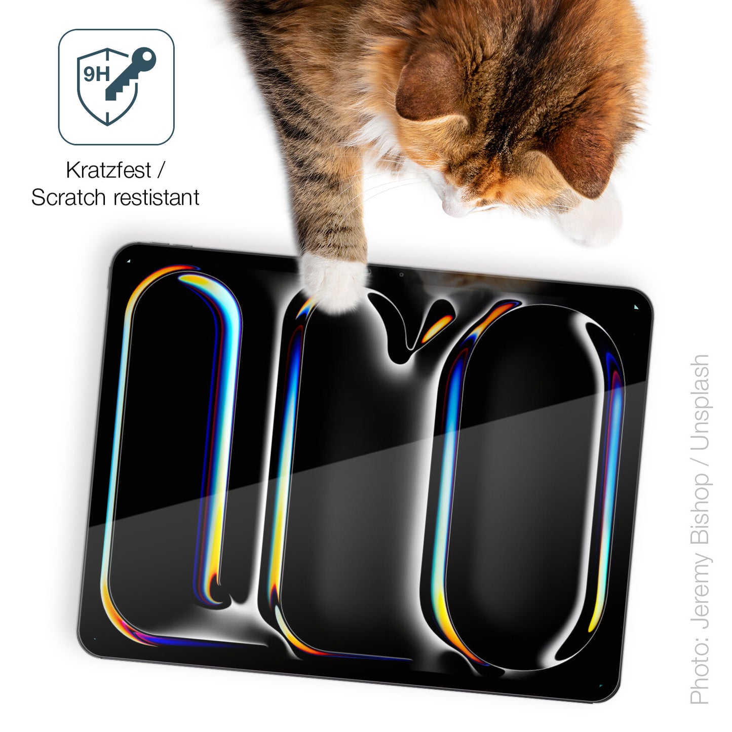 dipos Displayschutz für Apple iPad Pro 13 Zoll M4 2024, transparente Oberfläche, perfekte Passform auch für die Rundungen