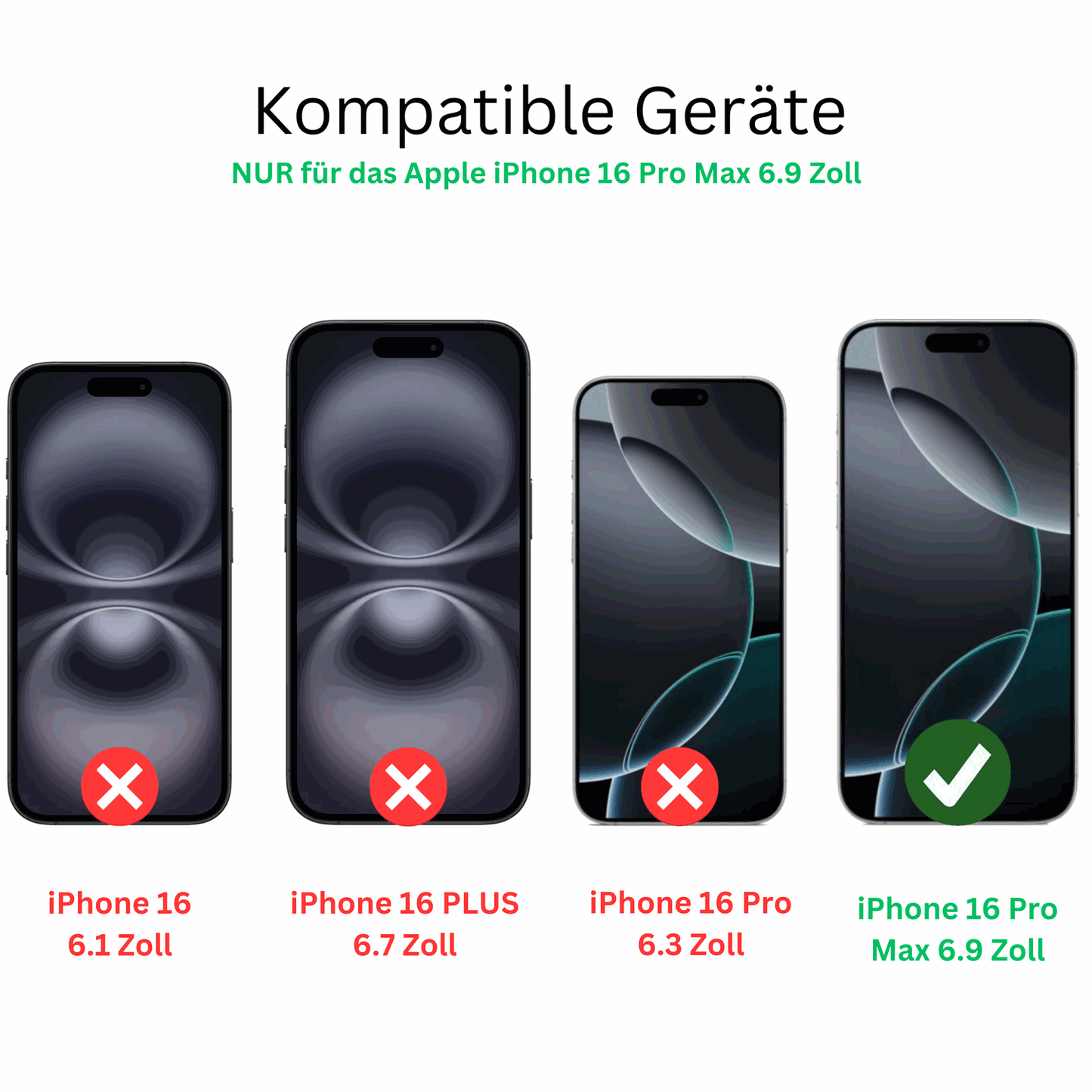 AppleiPhone 16 Pro Max mit aufgebrachter dipos Flex Schutzfolie, glasklare Darstellung ohne Einschränkungen