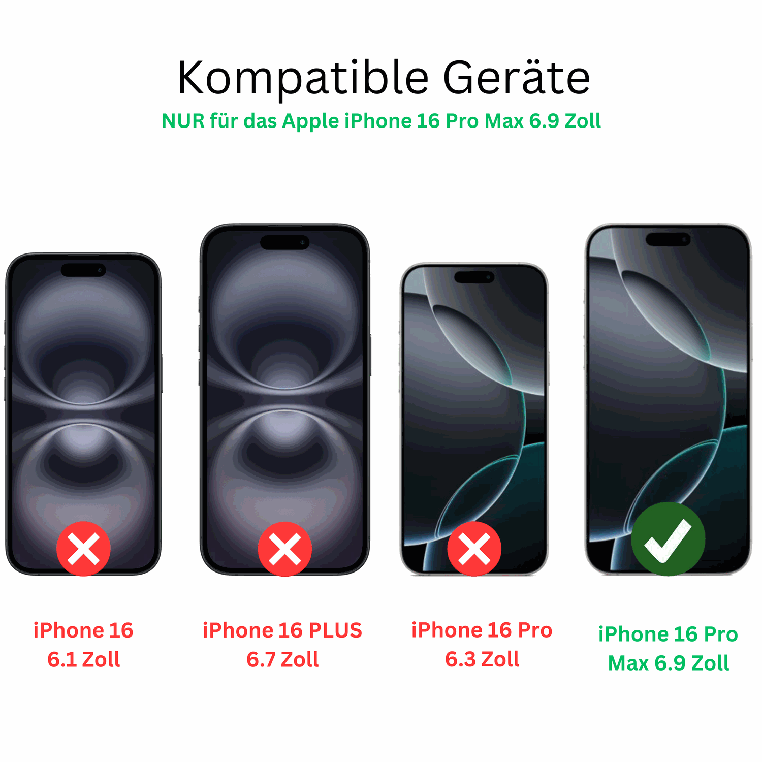 AppleiPhone 16 Pro Max mit aufgebrachter dipos Flex Schutzfolie, glasklare Darstellung ohne Einschränkungen