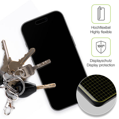 dipos Displayschutz für Apple iPhone 17 Pro Max, transparente Oberfläche, perfekte Passform auch für die Rundungen