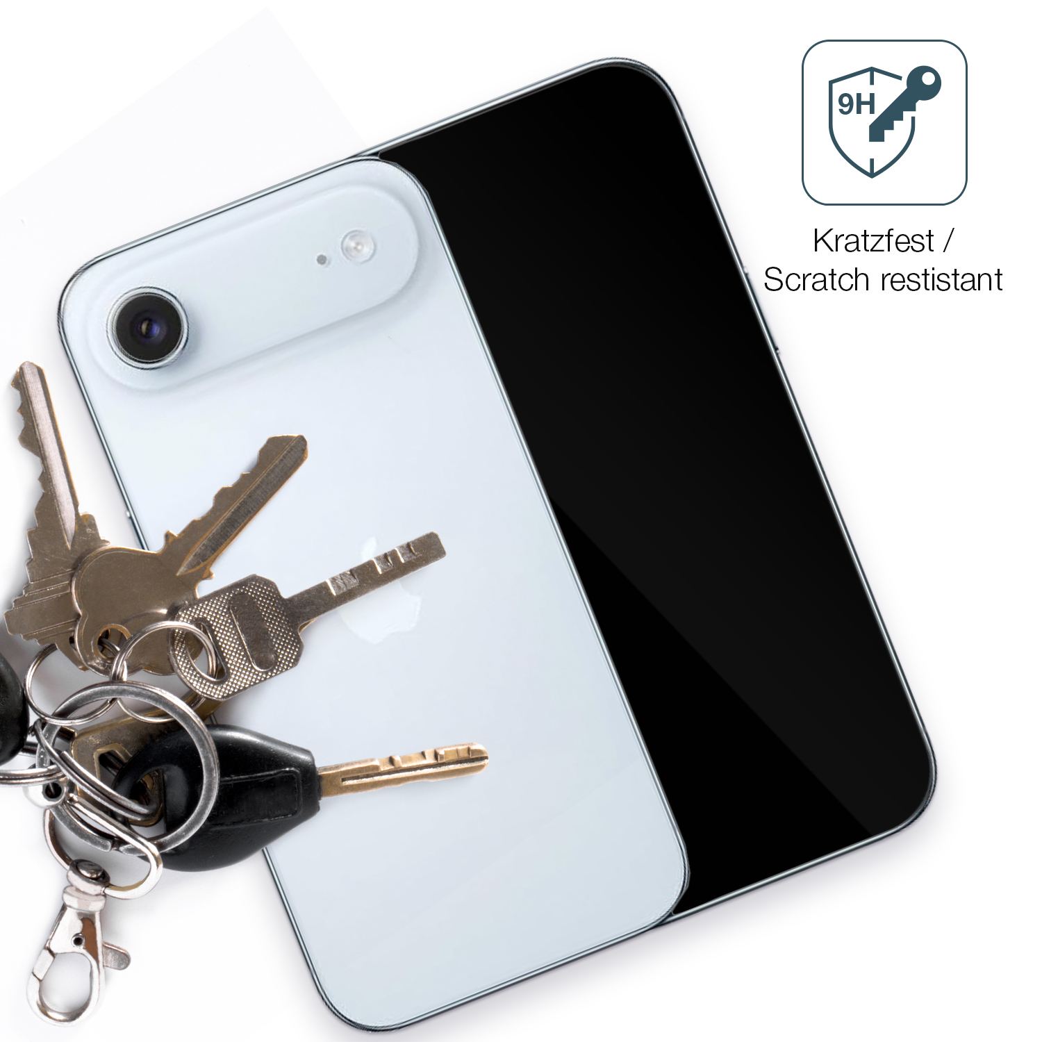 dipos Displayschutz für Apple iPhone Air mit Kameraschutz, transparente Oberfläche, perfekte Passform auch für die Rundungen