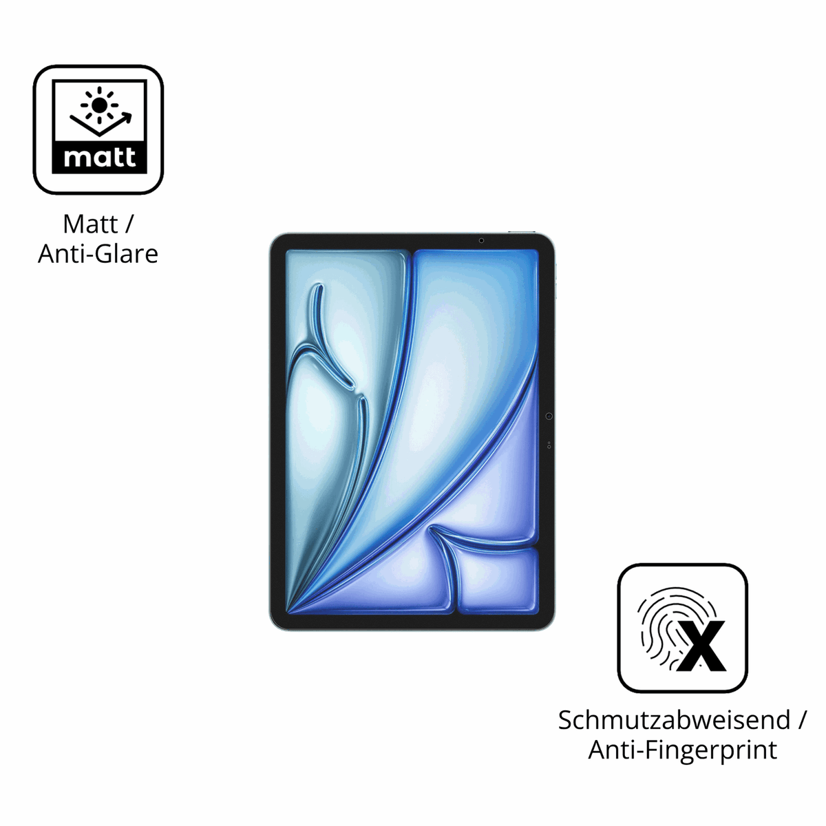 2x Schutzfolie matt für Apple iPad Air M4 11 Zoll 2026 Display-Schutzfolie