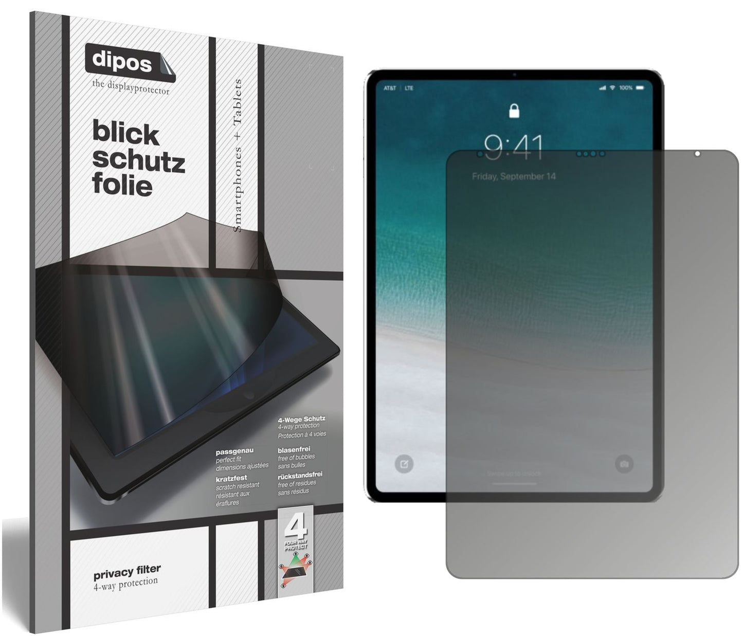 Blickschutzfolie für Apple iPad Pro 11 Zoll LTE (2020) matt Schutzfolie Privacy
